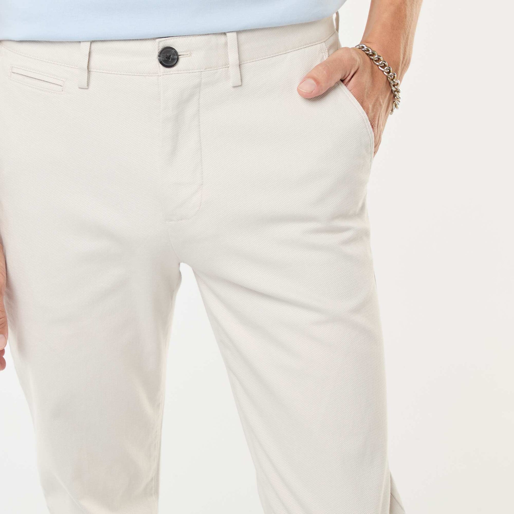 Twill Chino Trousers WHITE