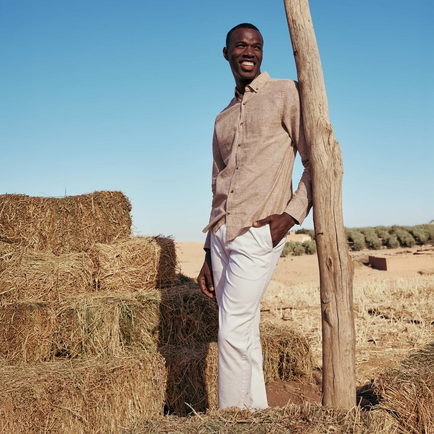 Twill Chino Trousers WHITE
