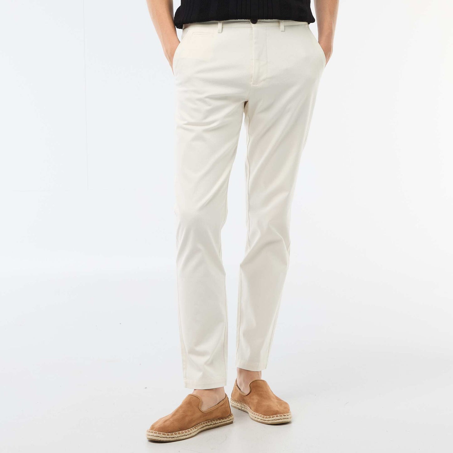 Twill Chino Trousers WHITE