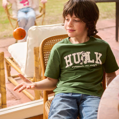 Marvel print short-sleeved T-shirt GREEN