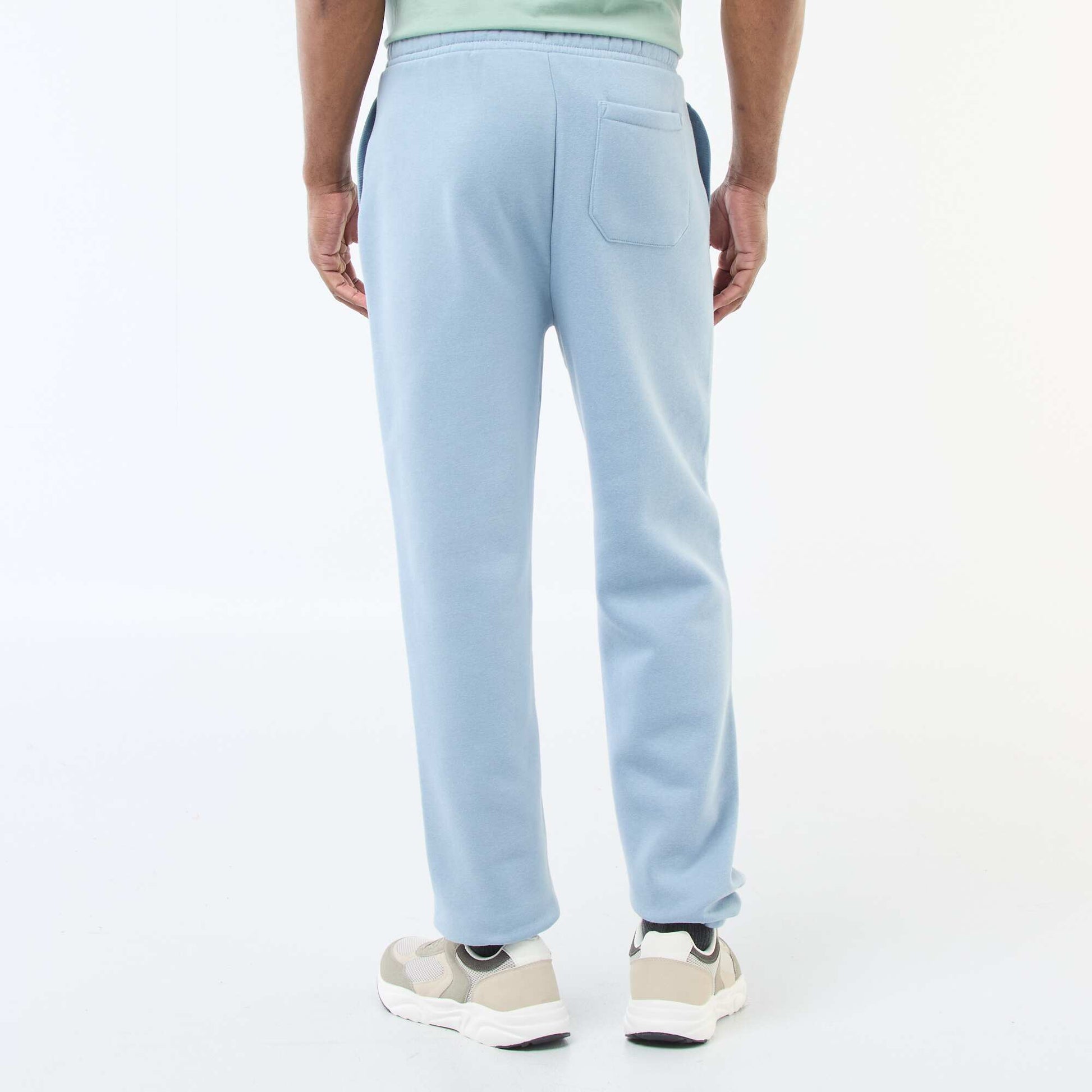 Plain joggers with drawstrings at the waist BLUE