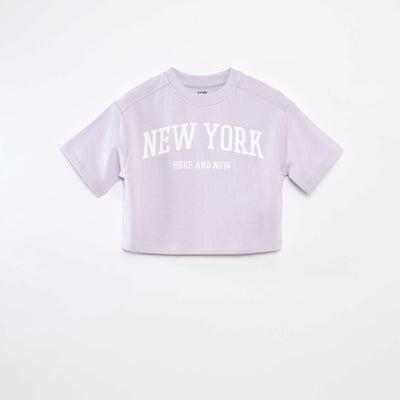 Short-sleeved cropped T-shirt PURPLE
