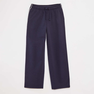 Wide-leg joggers with contrasting trim BLUE