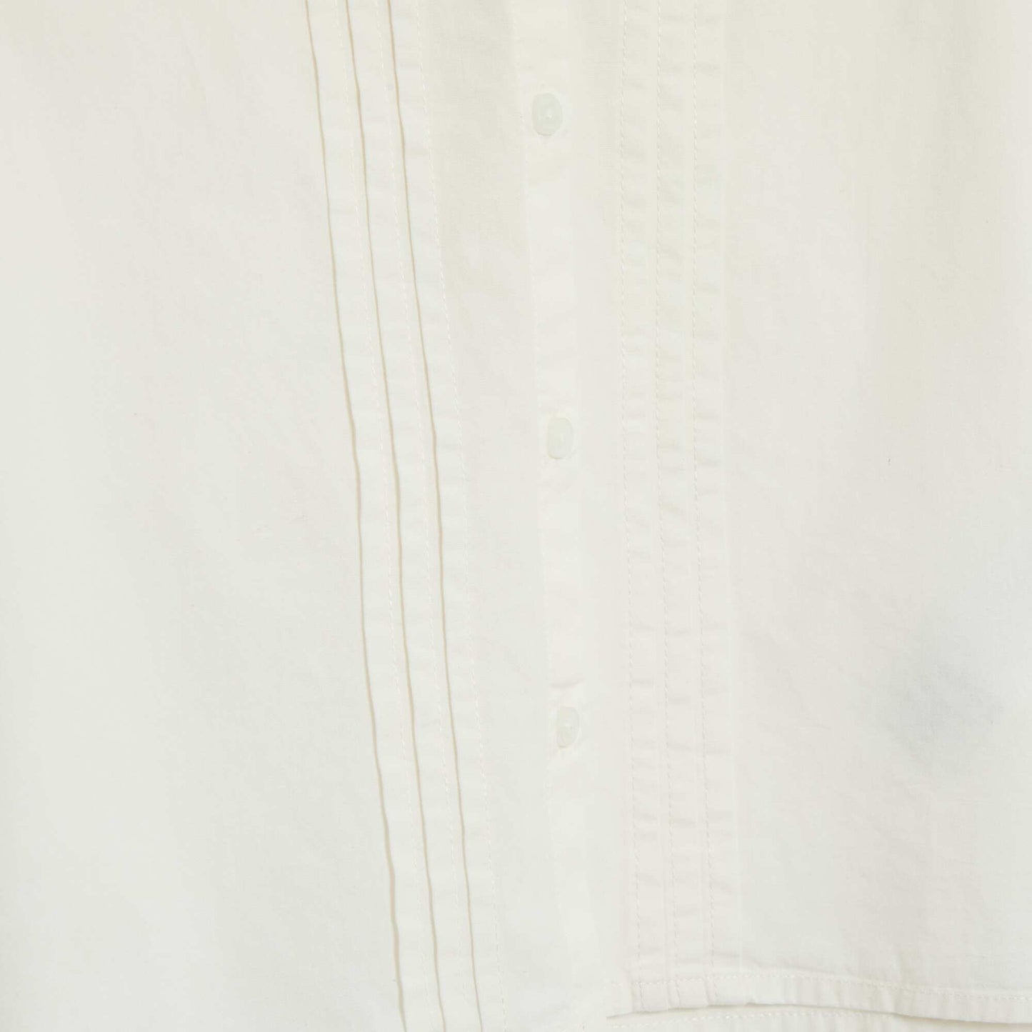 Plain Cotton Blouse with Ruffled Collar WHITE