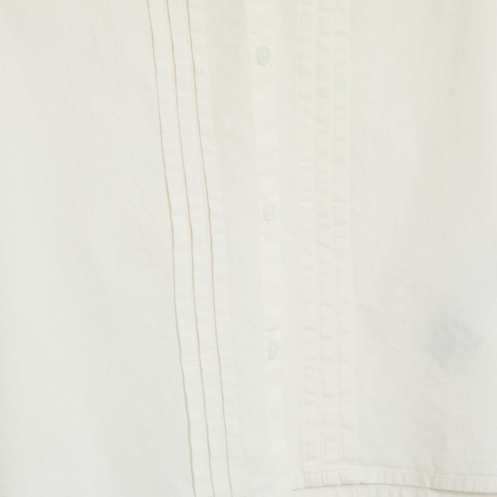 Plain Cotton Blouse with Ruffled Collar WHITE
