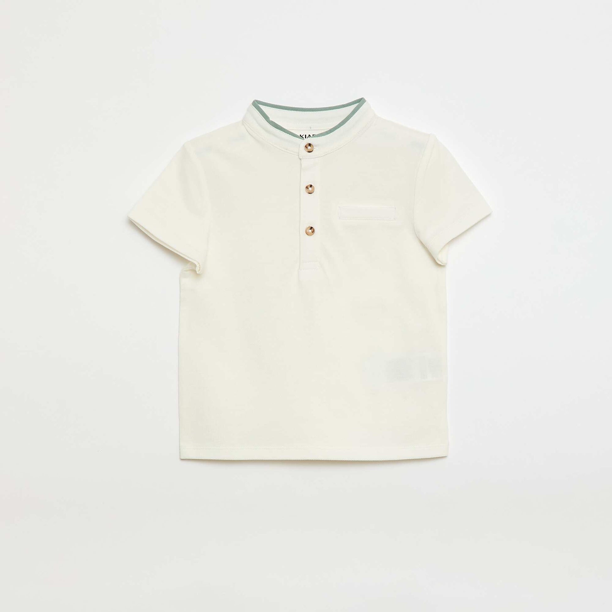 Cotton Piqué Knit T-Shirt WHITE