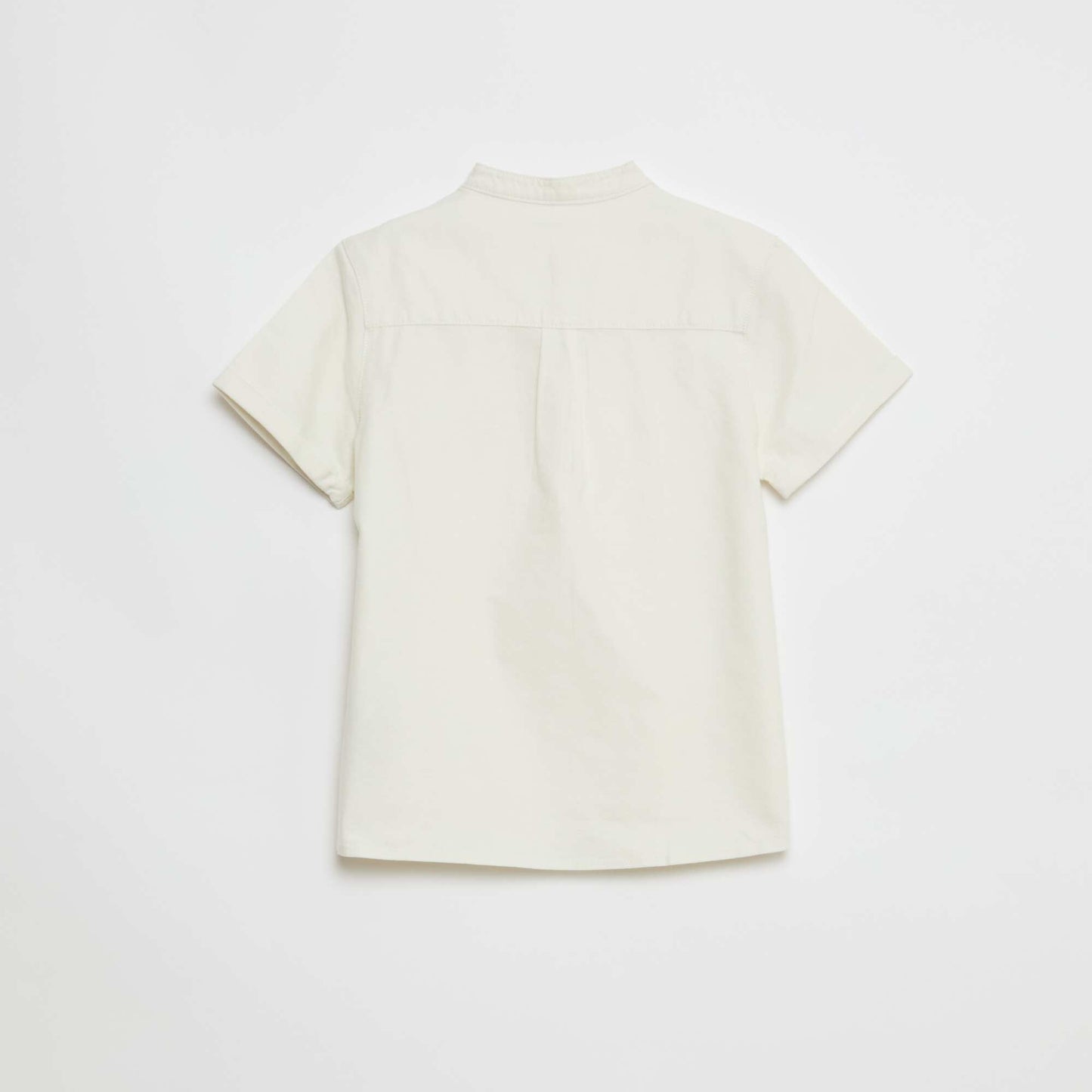 Plain Cotton Short-Sleeve Shirt WHITE