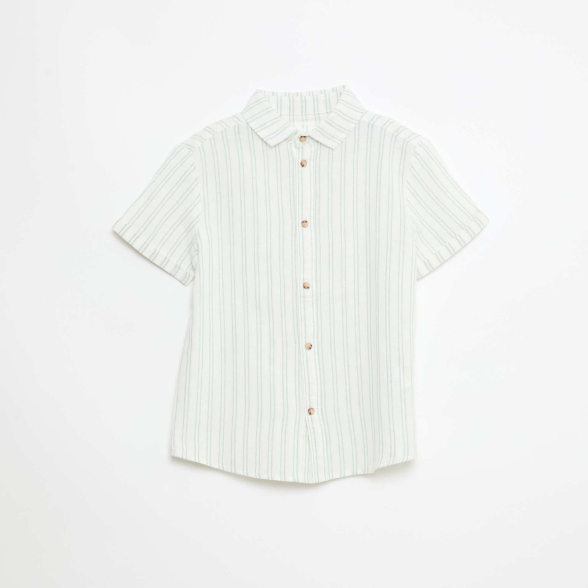 Regular Fit Striped Cotton Shirt WHITE
