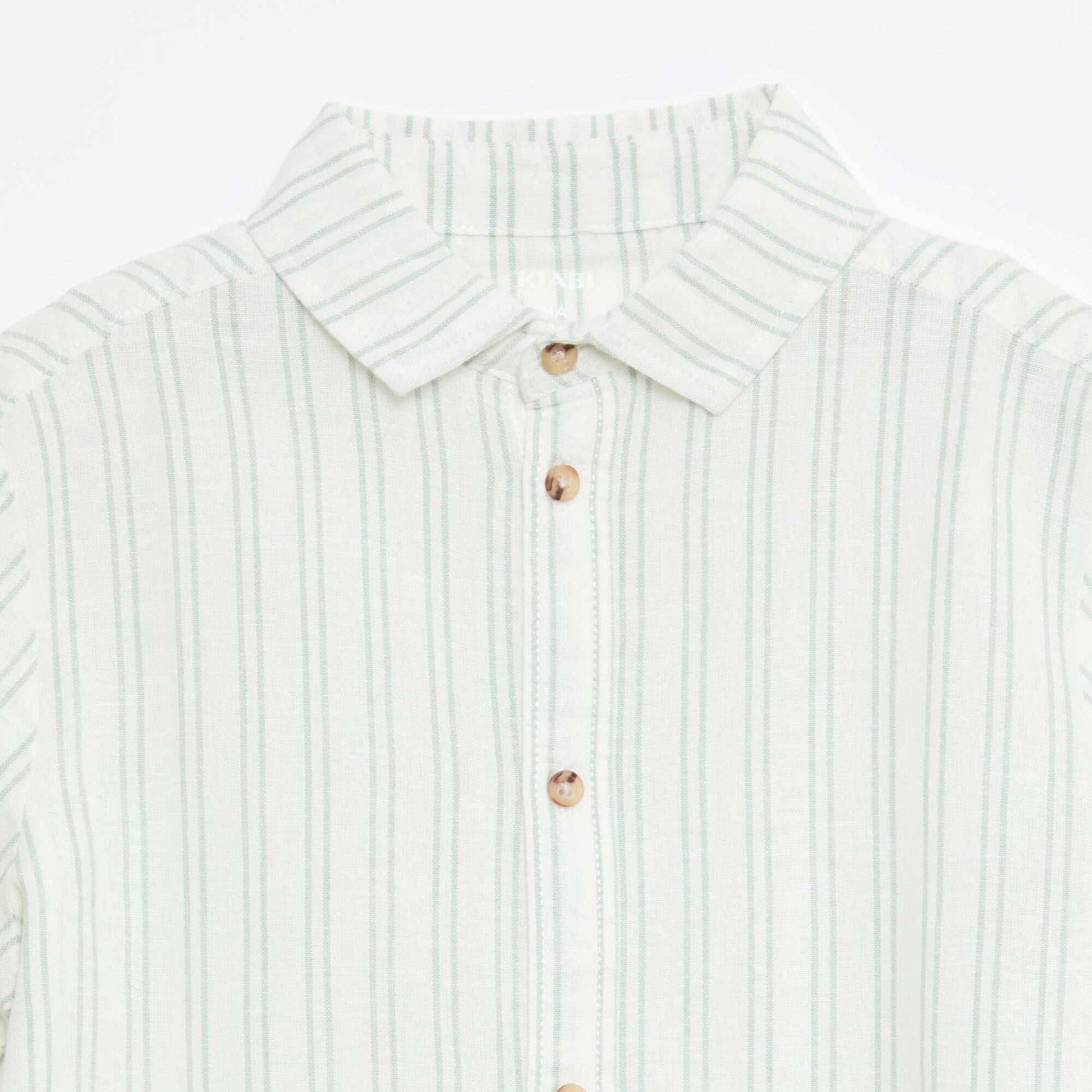 Regular Fit Striped Cotton Shirt WHITE