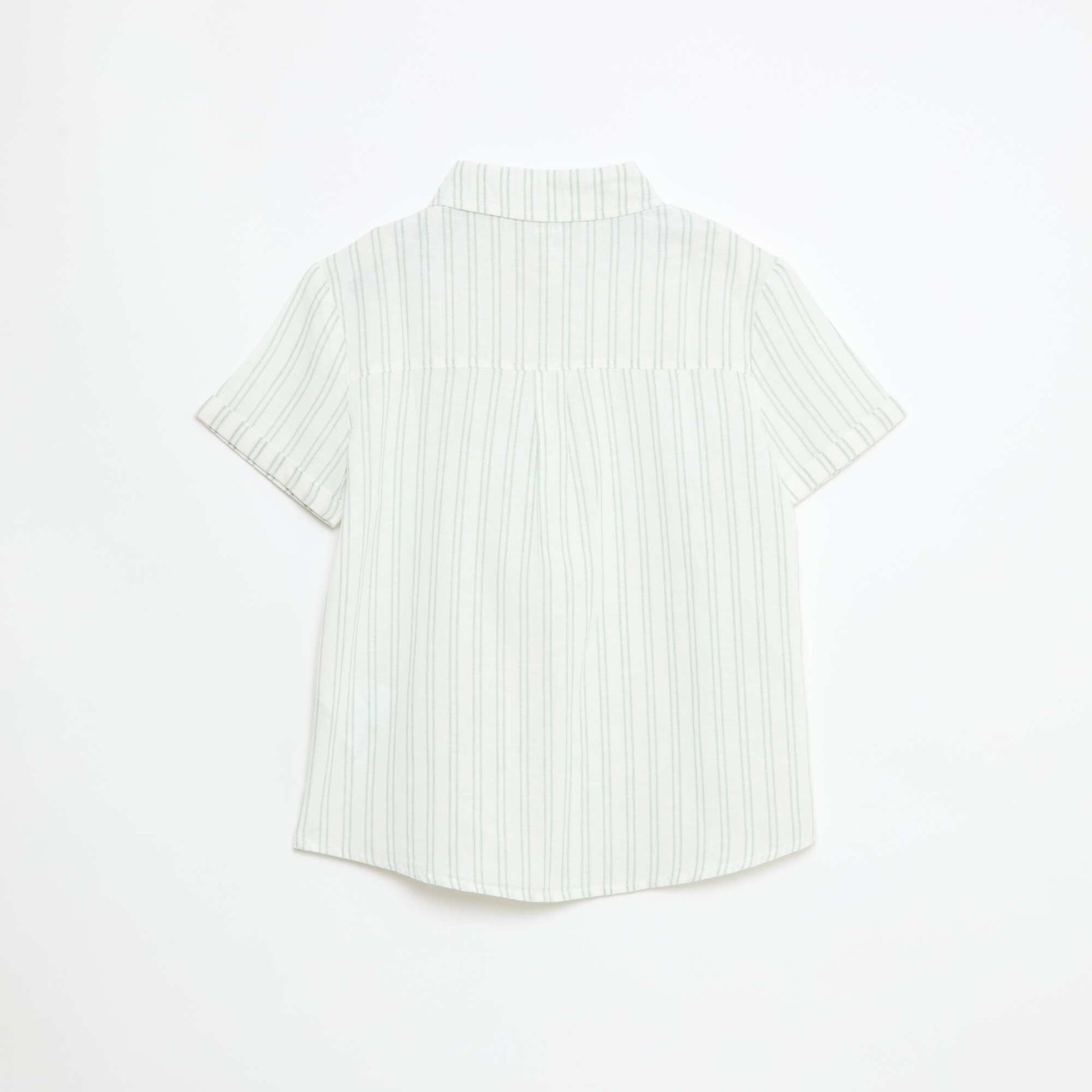 Regular Fit Striped Cotton Shirt WHITE
