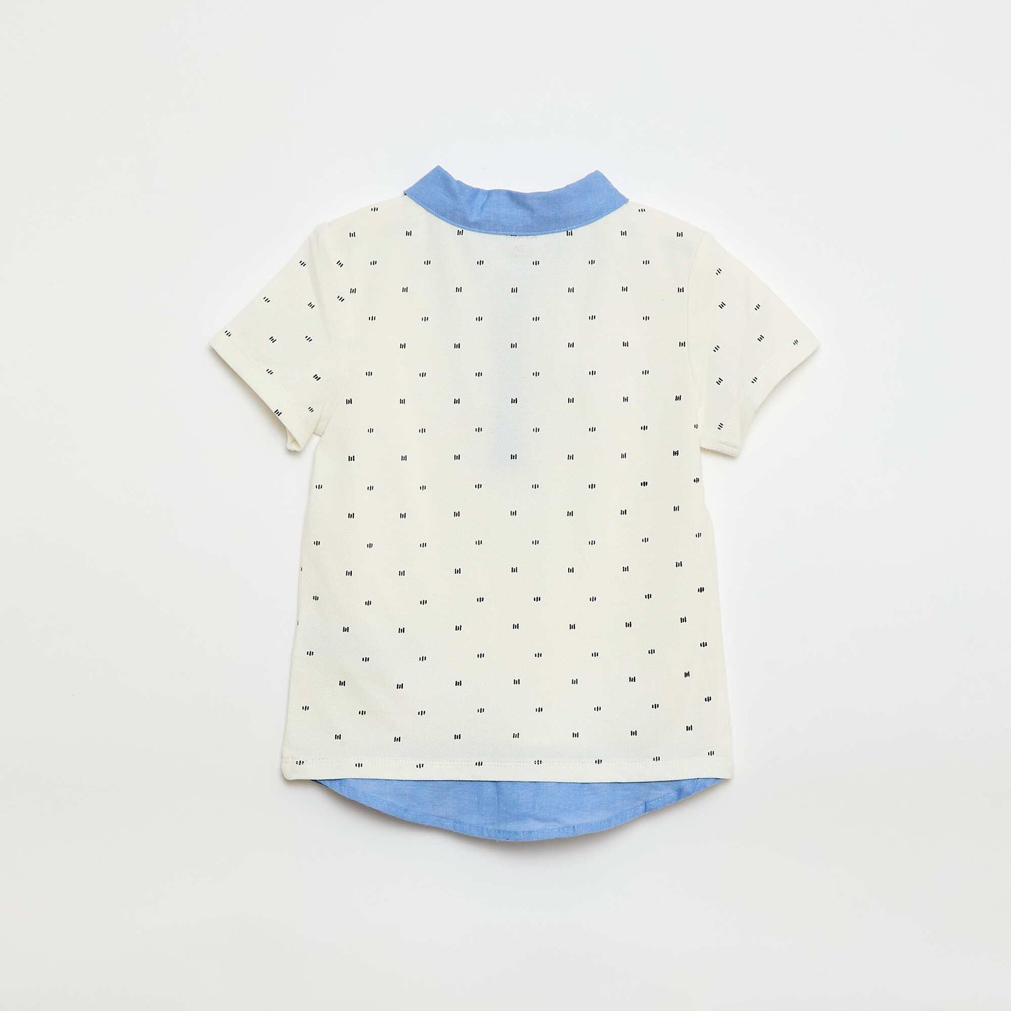 2-in-1 Look Print Polo Shirt WHITE
