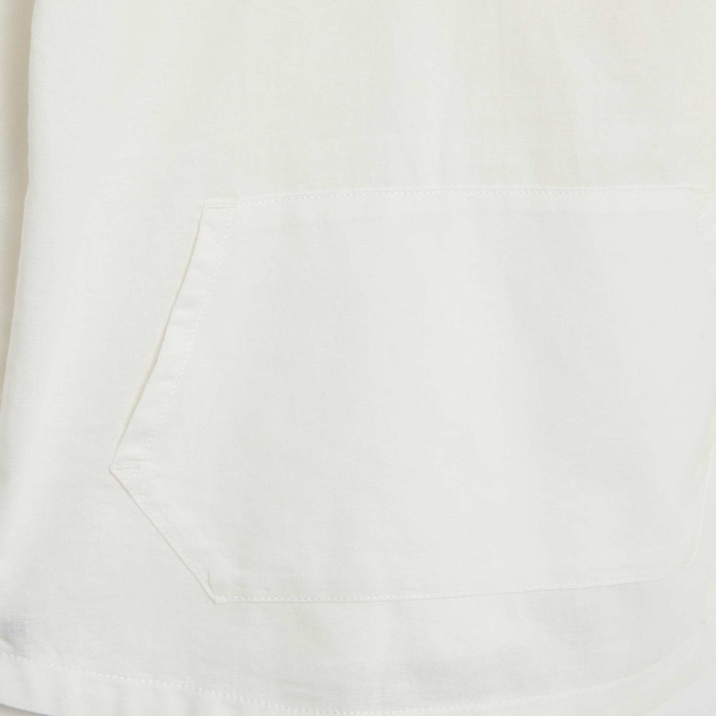 Plain Cotton Regular Fit Hooded Shirt WHITE