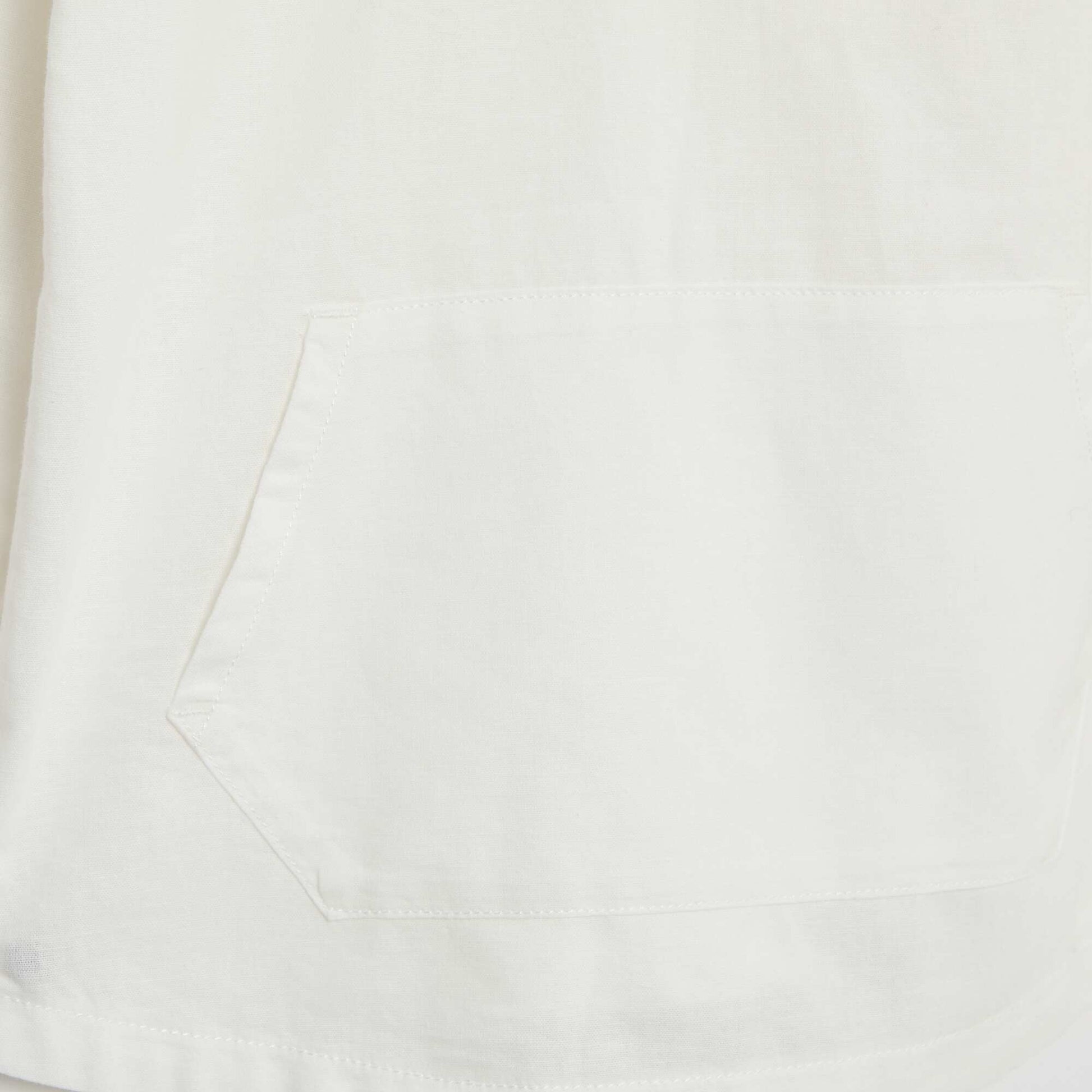 Plain Cotton Regular Fit Hooded Shirt WHITE