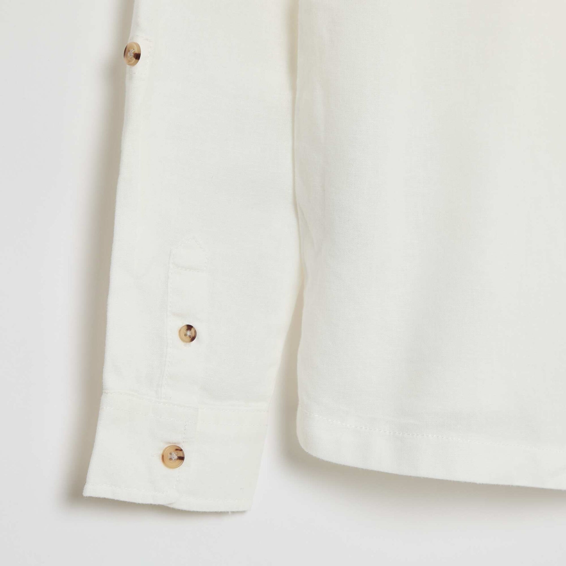 Plain Cotton Regular Fit Hooded Shirt WHITE