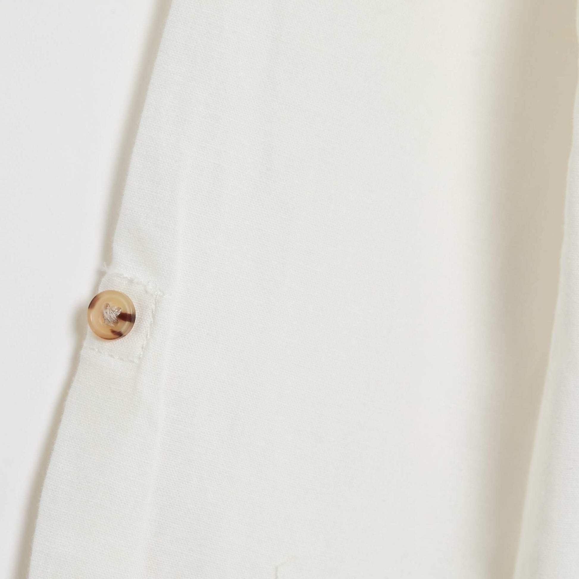 Plain Cotton Regular Fit Hooded Shirt WHITE