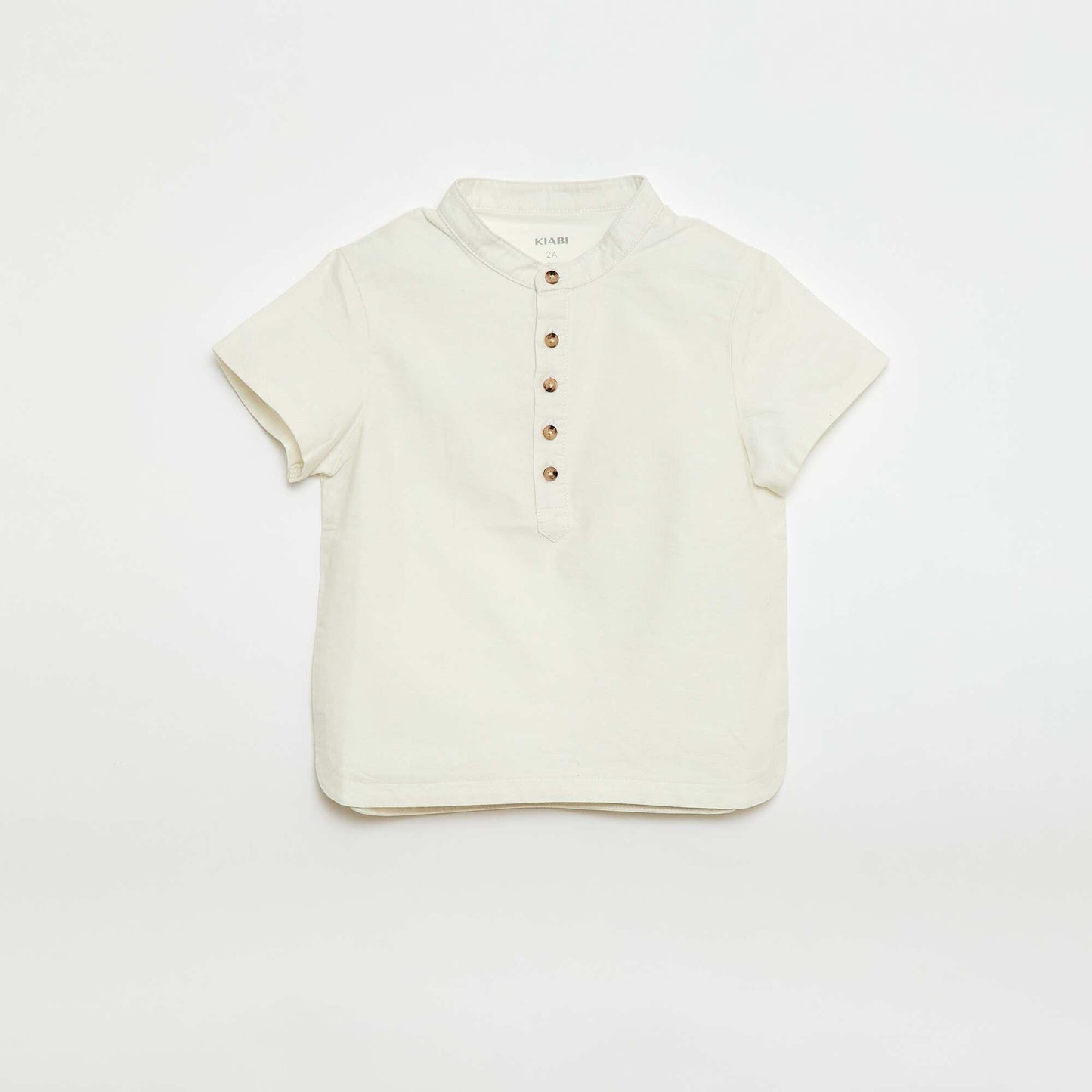 Oxford Mao Collar Shirt WHITE