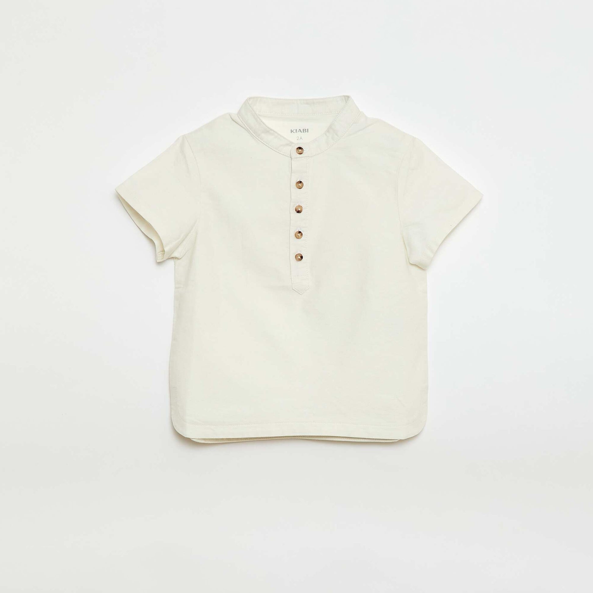 Oxford Mao Collar Shirt WHITE
