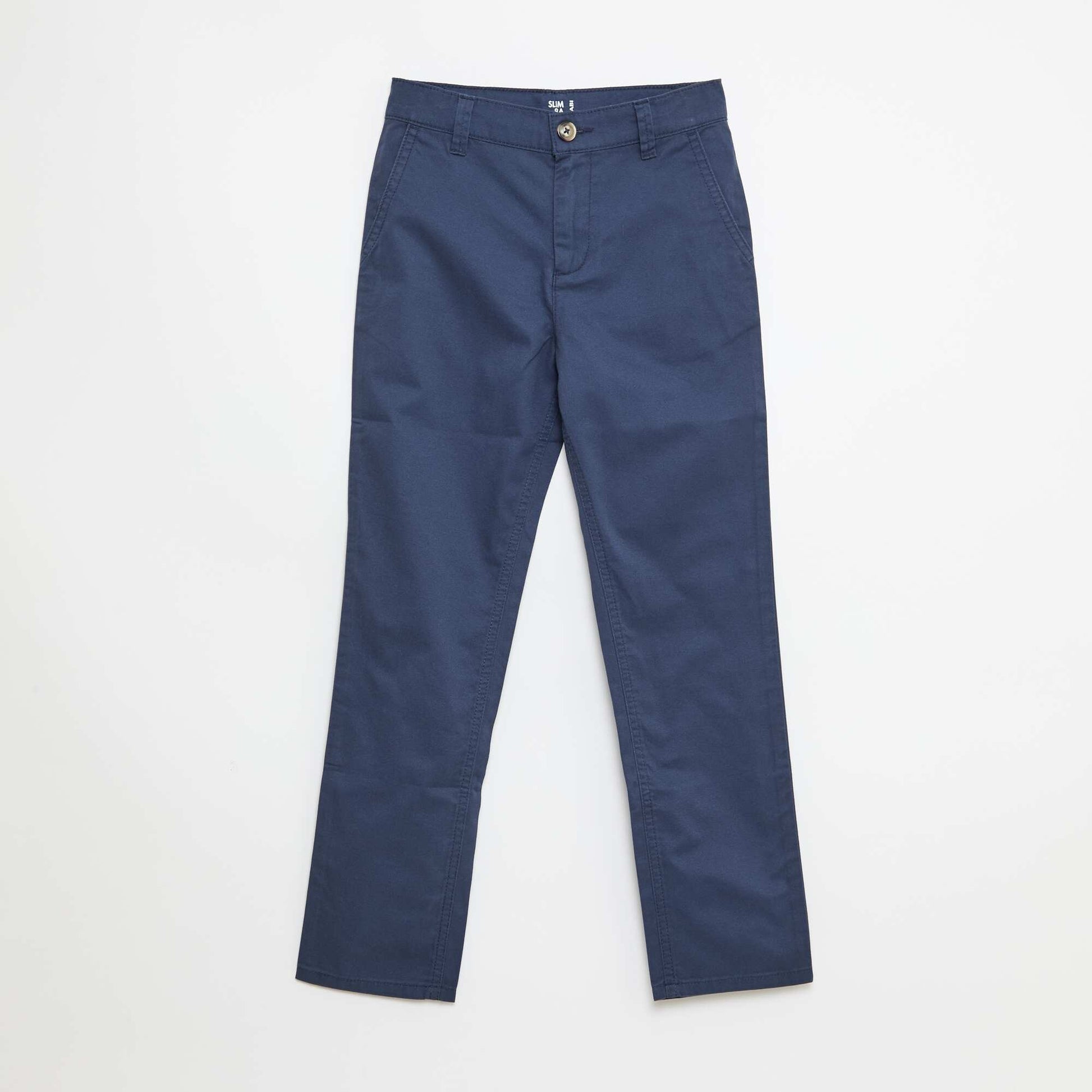Plain Slim Fit 5-Pocket Chinos BLUE