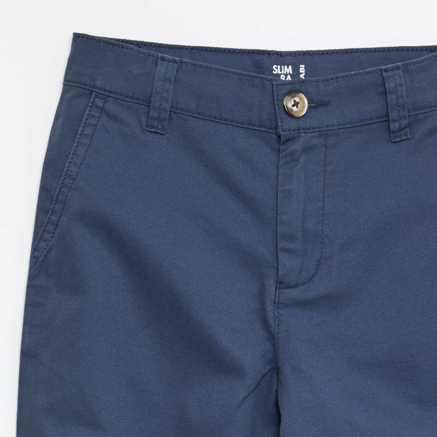 Plain Slim Fit 5-Pocket Chinos BLUE