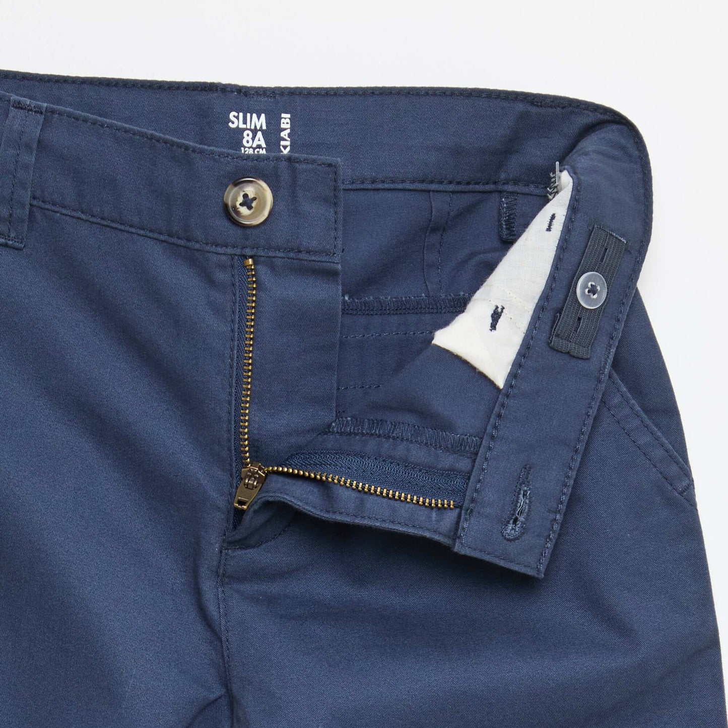 Plain Slim Fit 5-Pocket Chinos BLUE