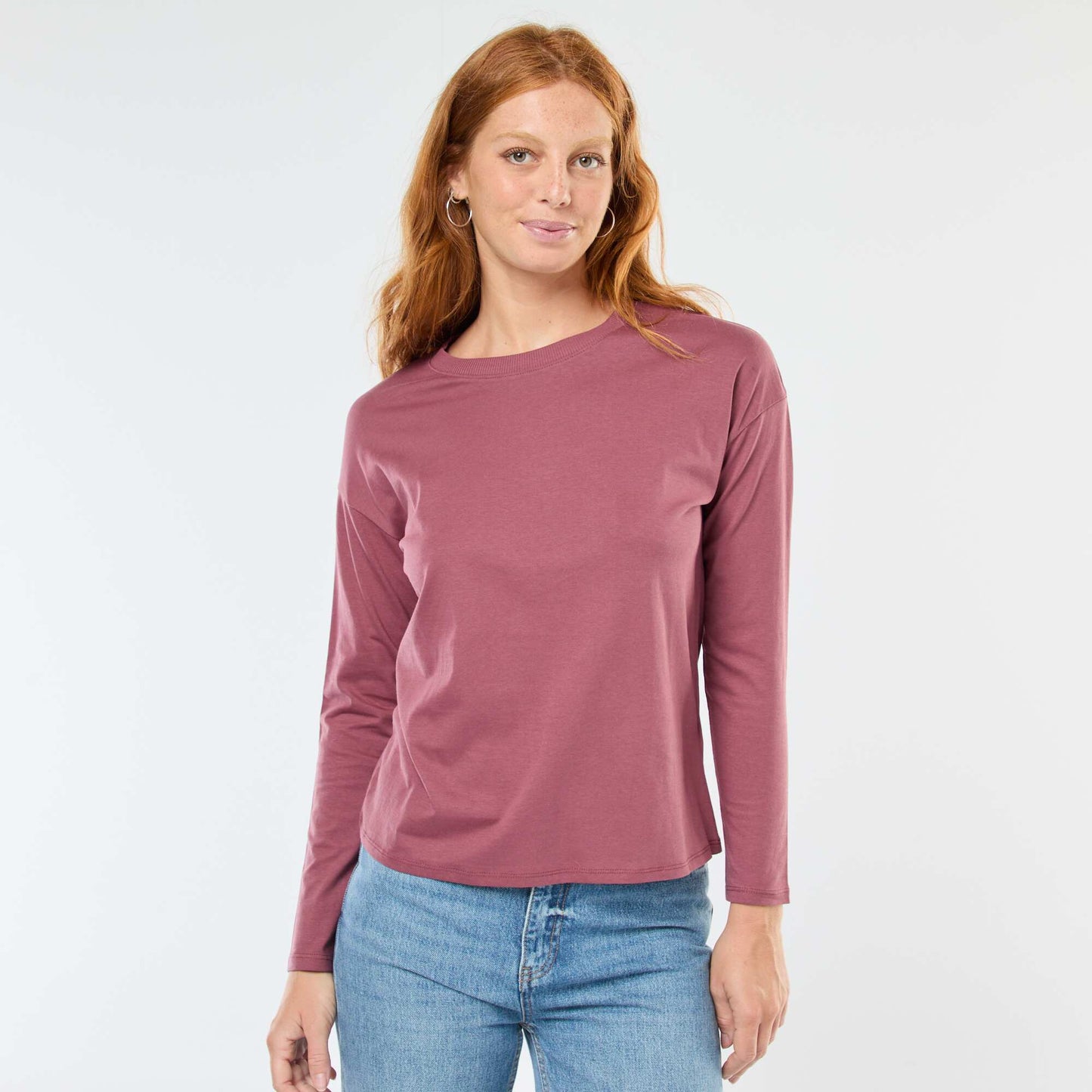 Long-Sleeve Crew Neck T-Shirt PINK