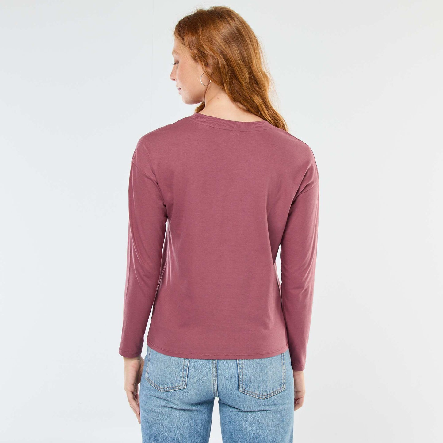 Long-Sleeve Crew Neck T-Shirt PINK