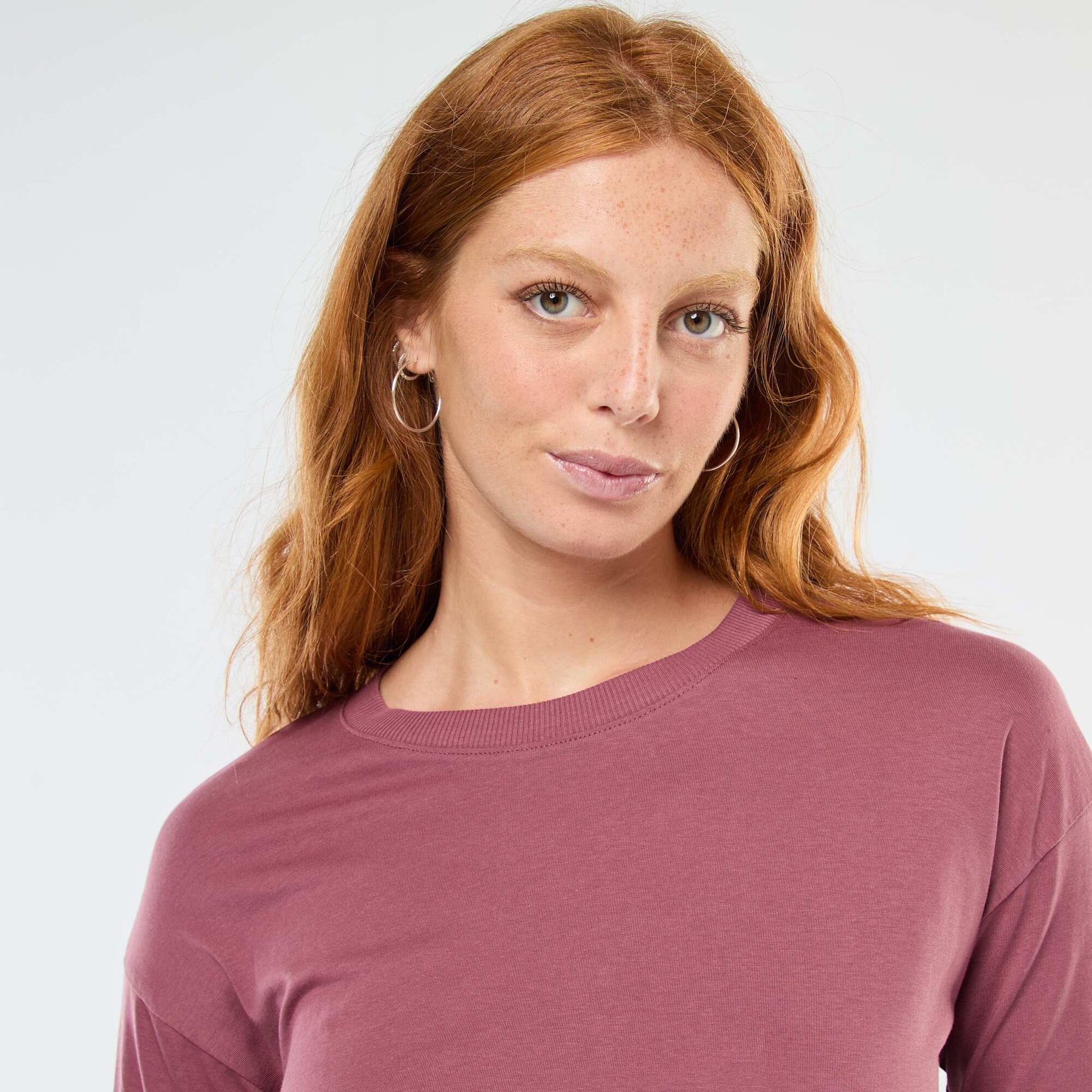 Long-Sleeve Crew Neck T-Shirt PINK