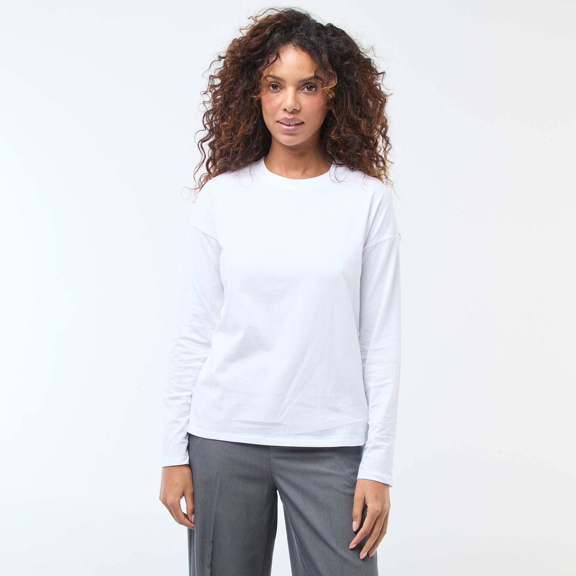 Long-Sleeve Crew Neck T-Shirt WHITE