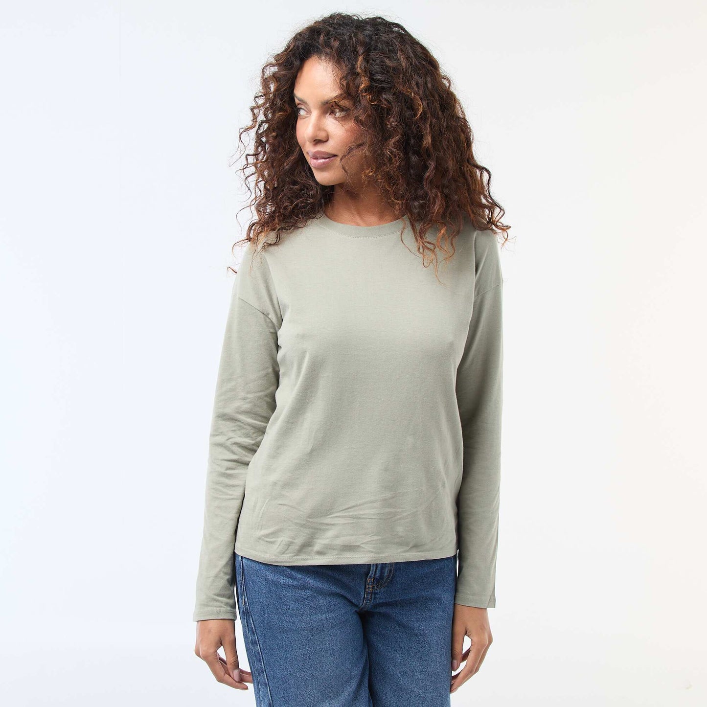 Long-Sleeve Crew Neck T-Shirt GREEN