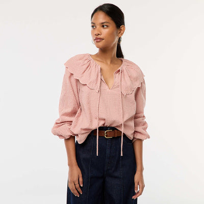 Blouse with large Peter Pan collar PINK