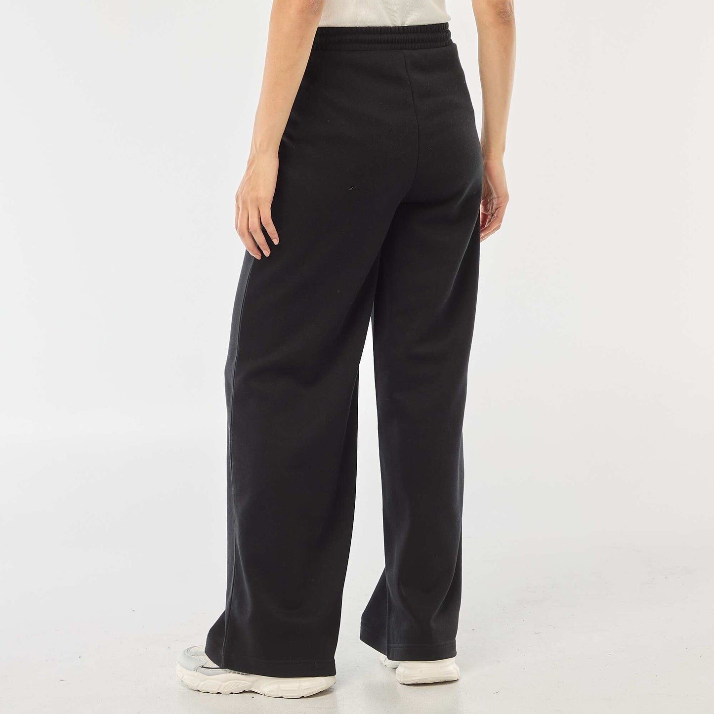 Solid Color Cotton Joggers BLACK