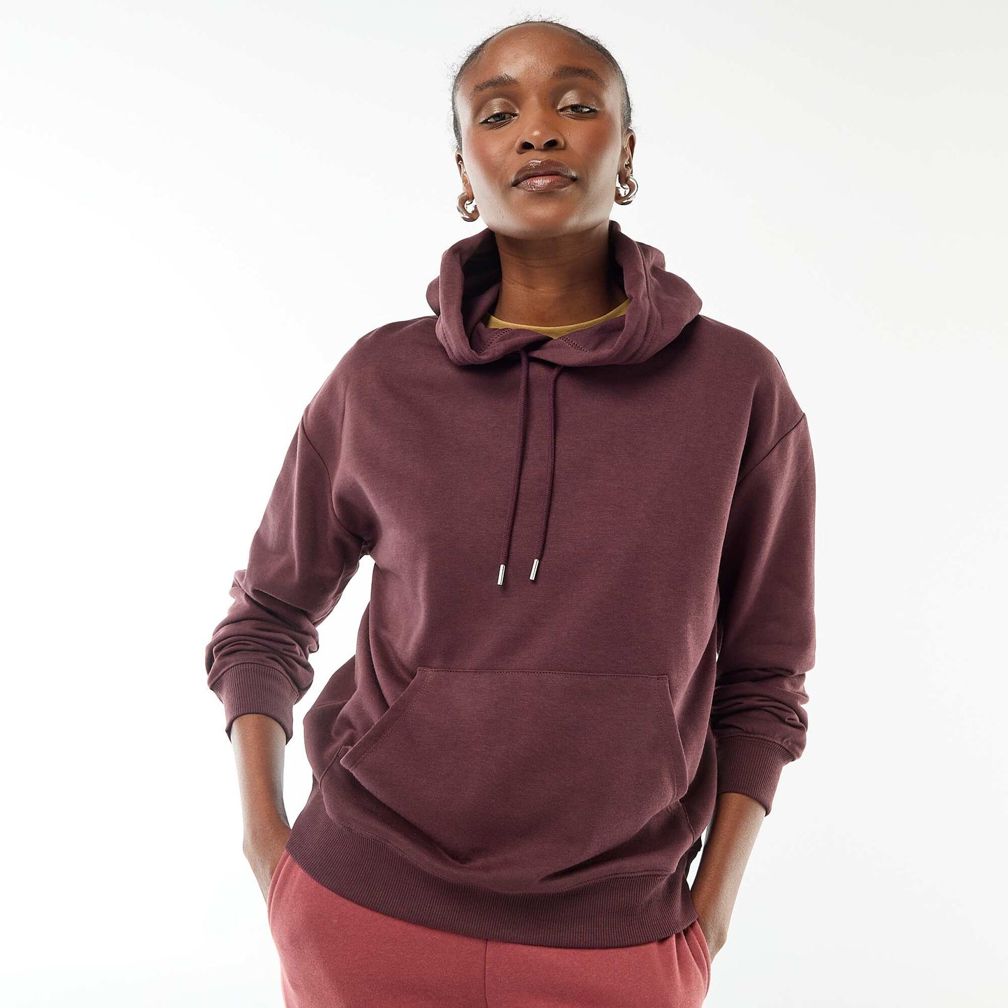 Plain Cotton Hoodie PURPLE