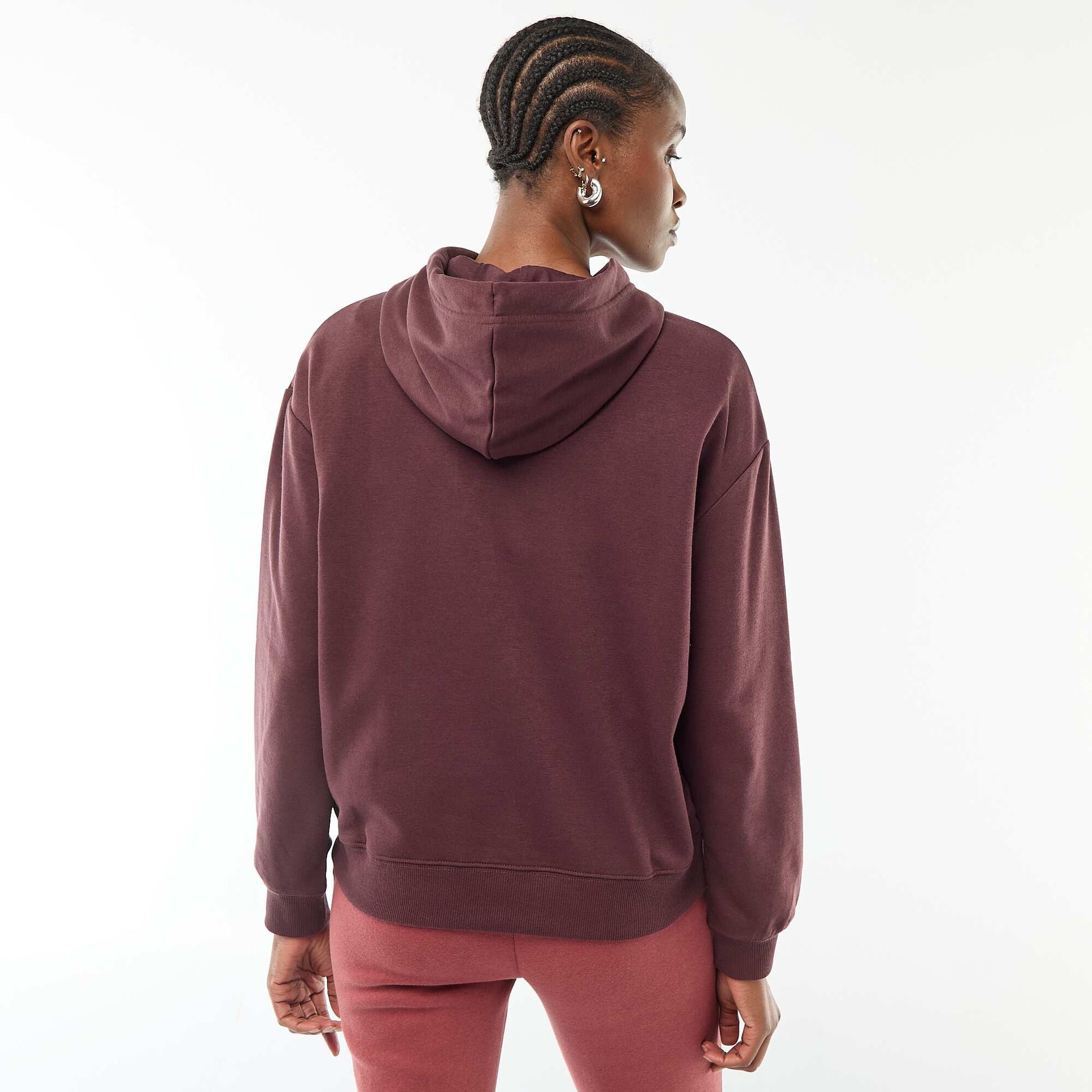 Plain Cotton Hoodie PURPLE