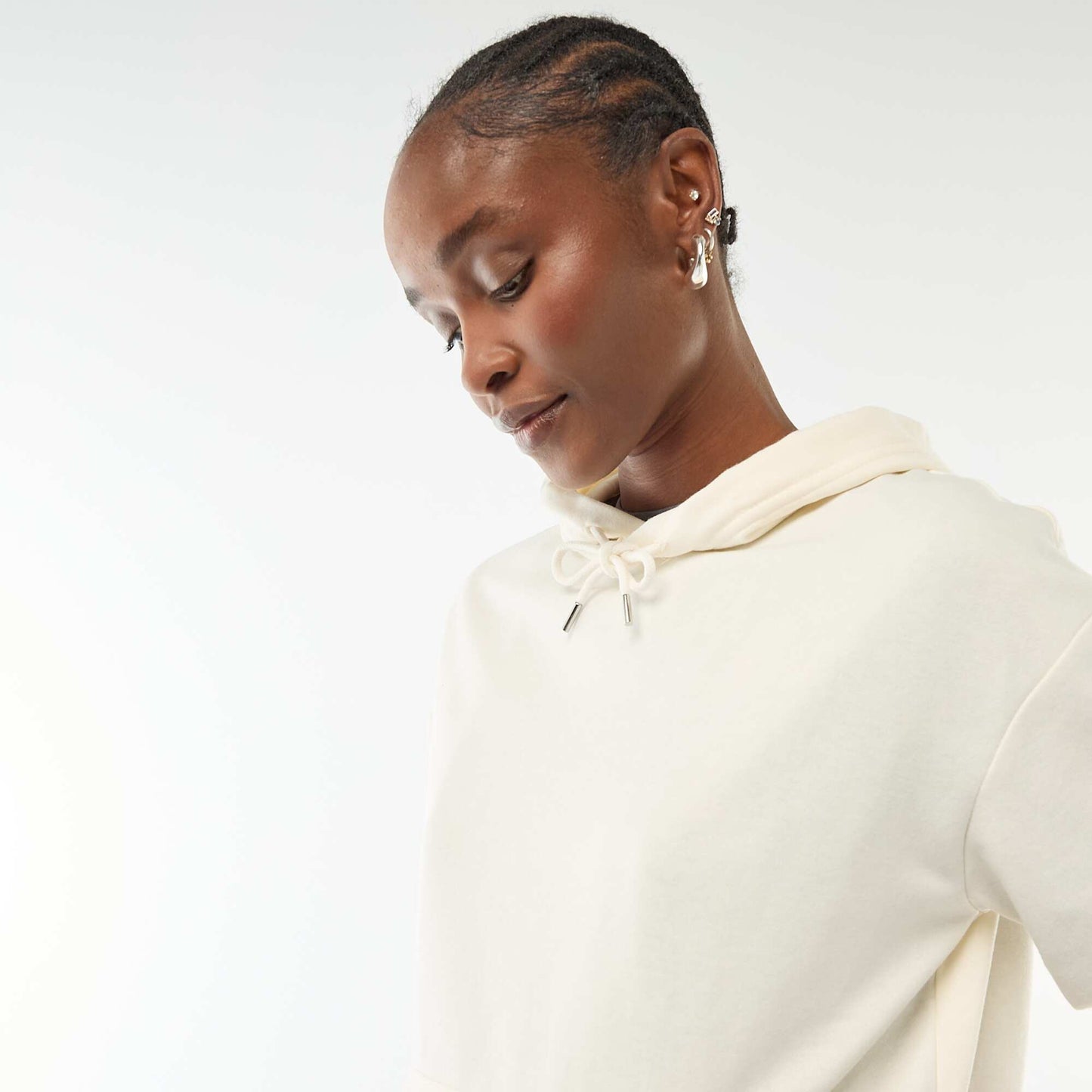 Plain Cotton Hoodie WHITE