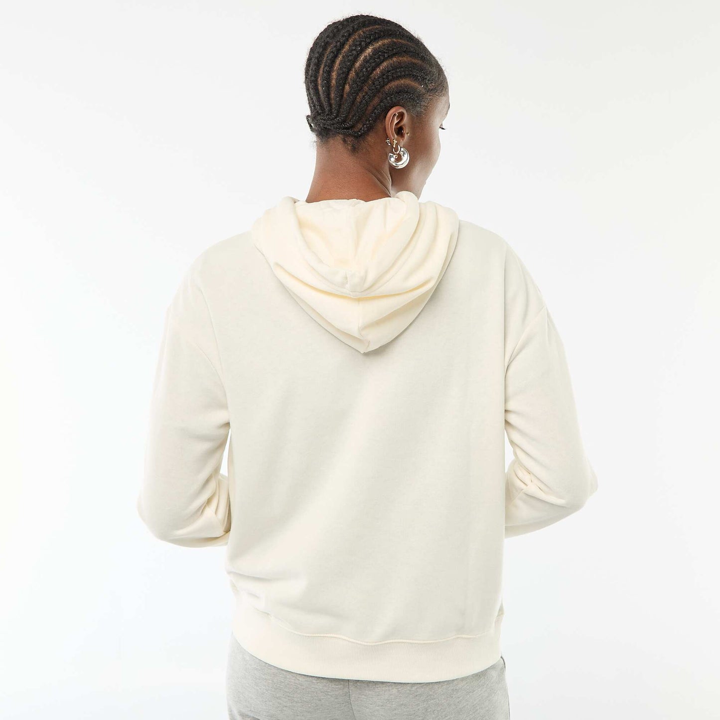 Plain Cotton Hoodie WHITE