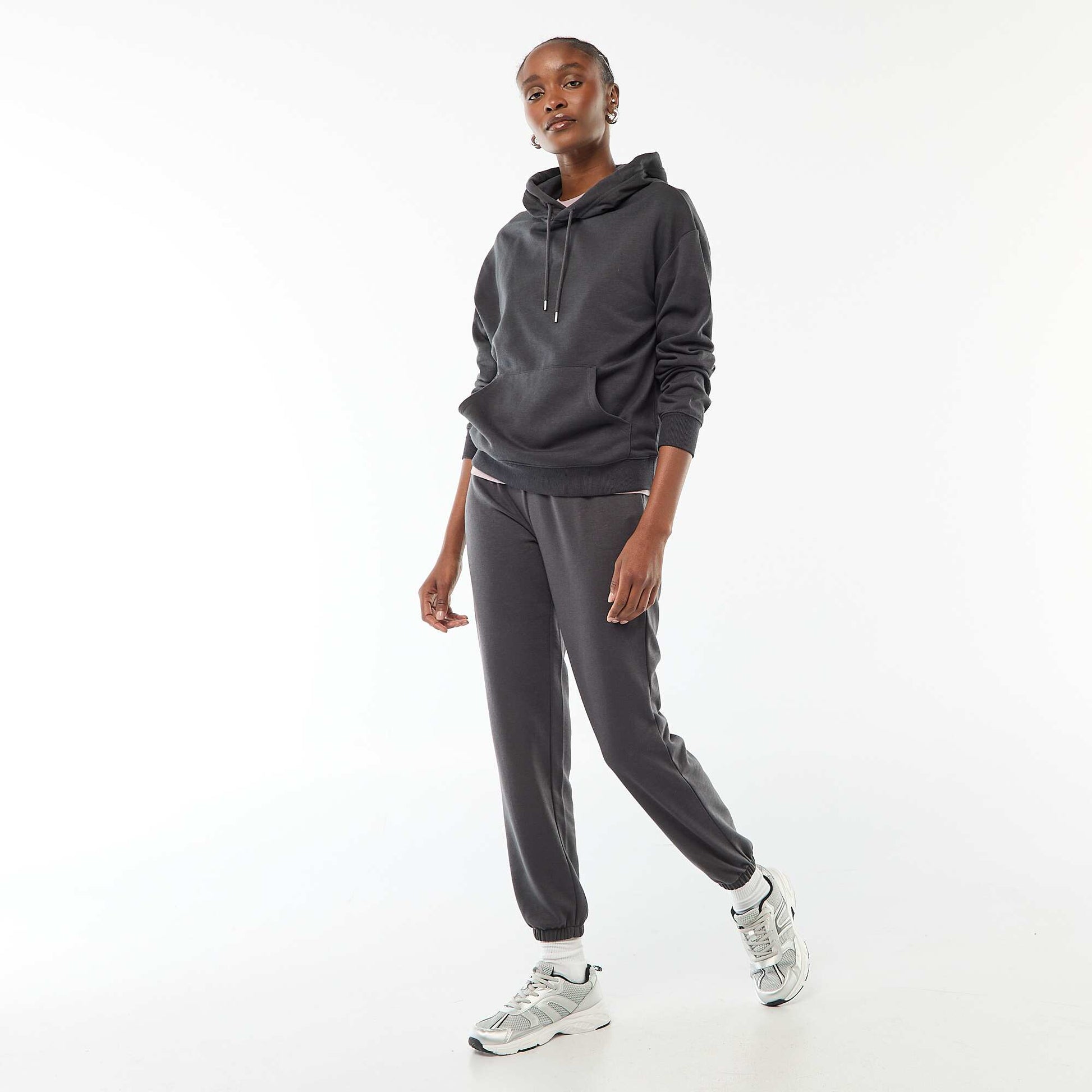 Plain Cotton Hoodie BLACK