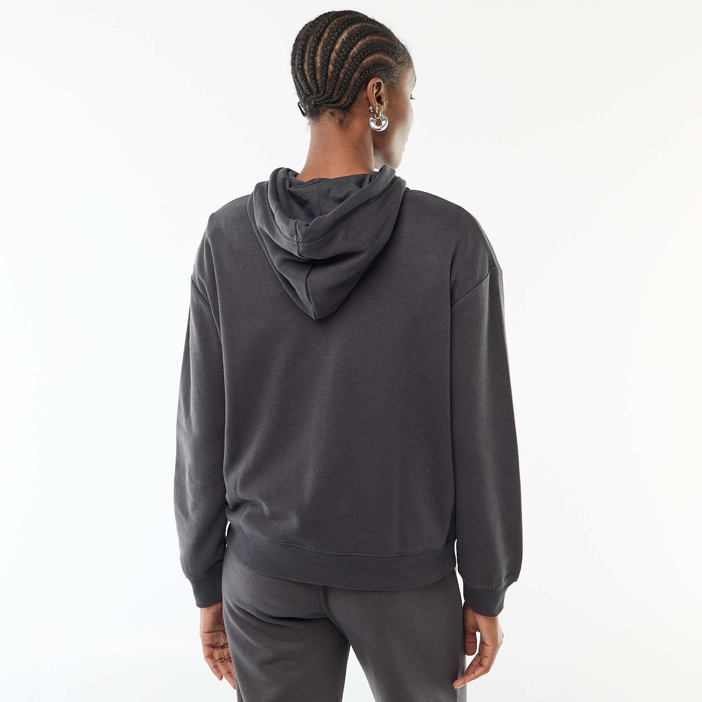 Plain Cotton Hoodie BLACK