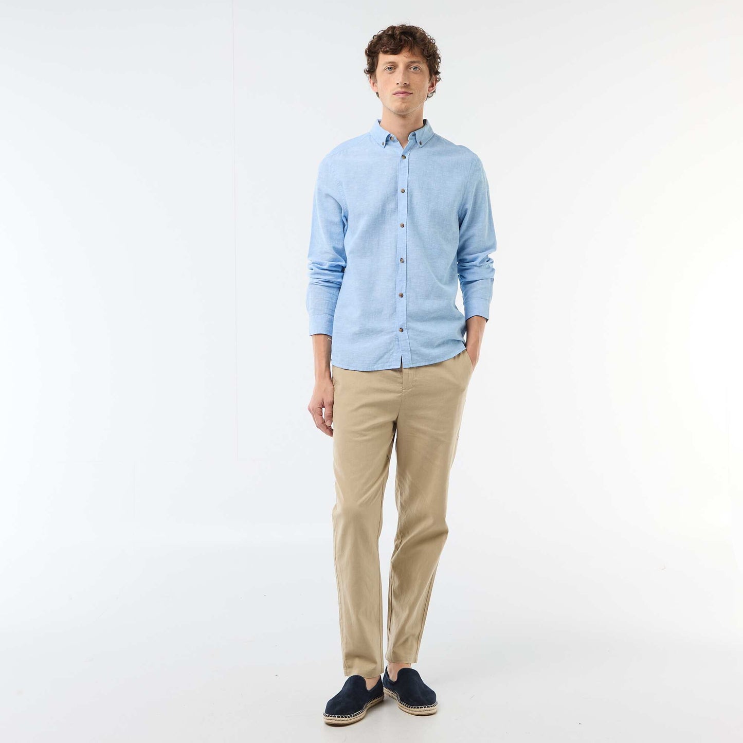 Linen Blend Shirt WHITE