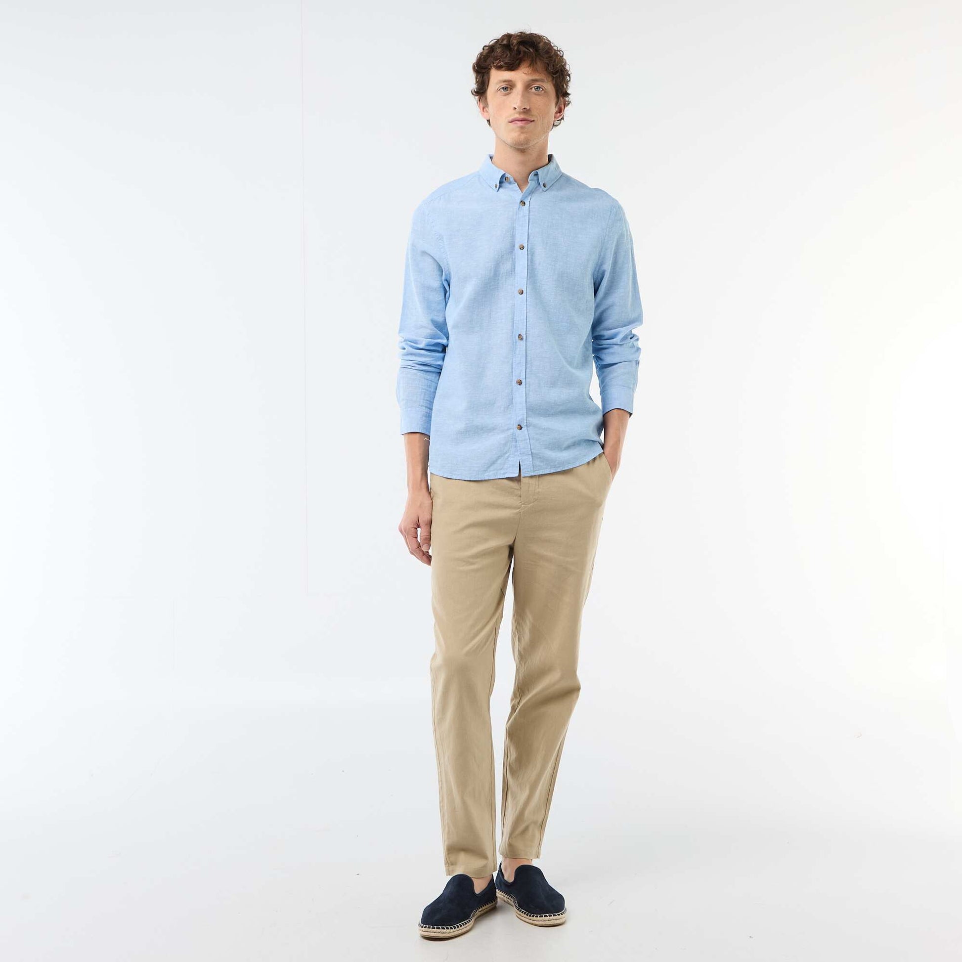 Linen Blend Shirt WHITE