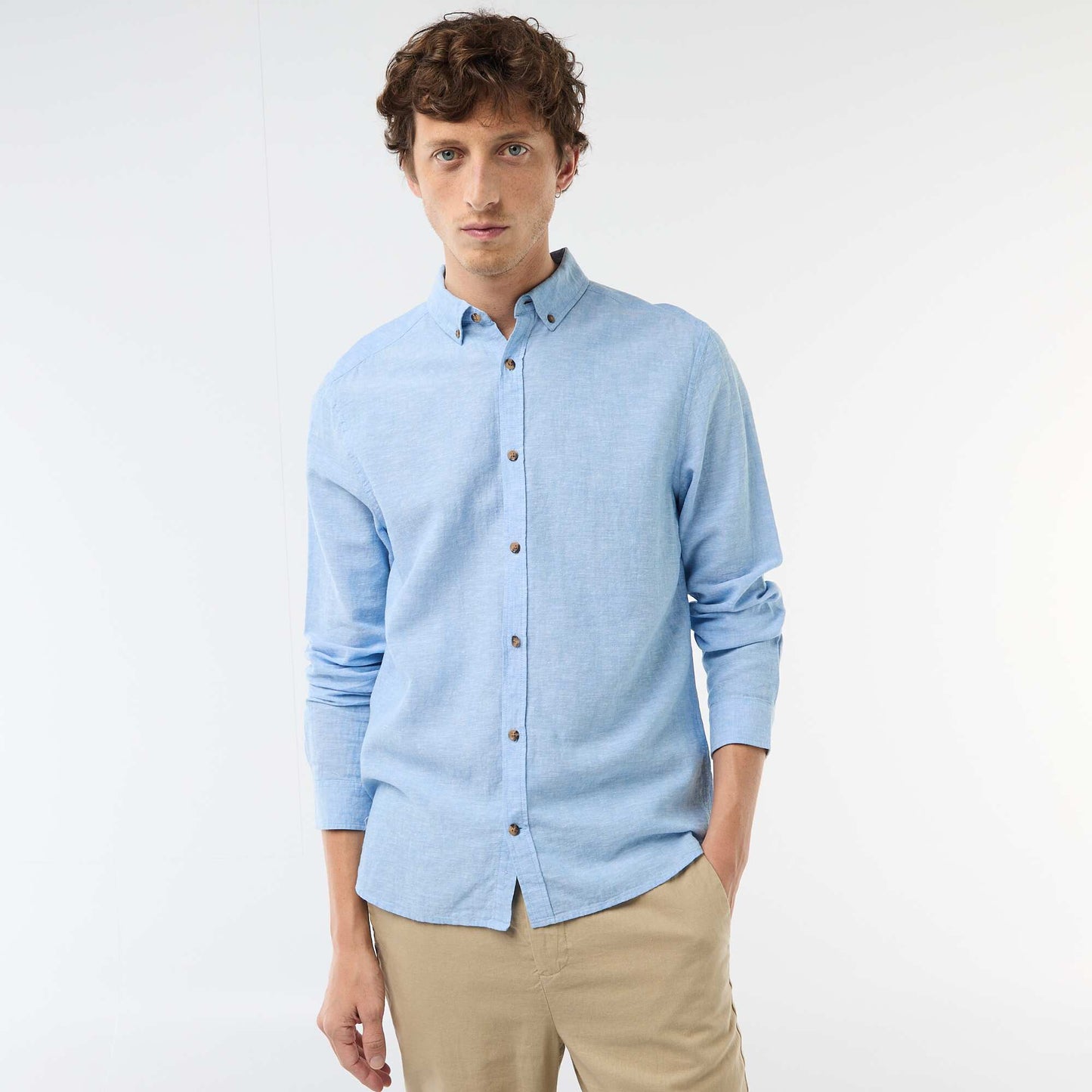 Linen Blend Shirt WHITE