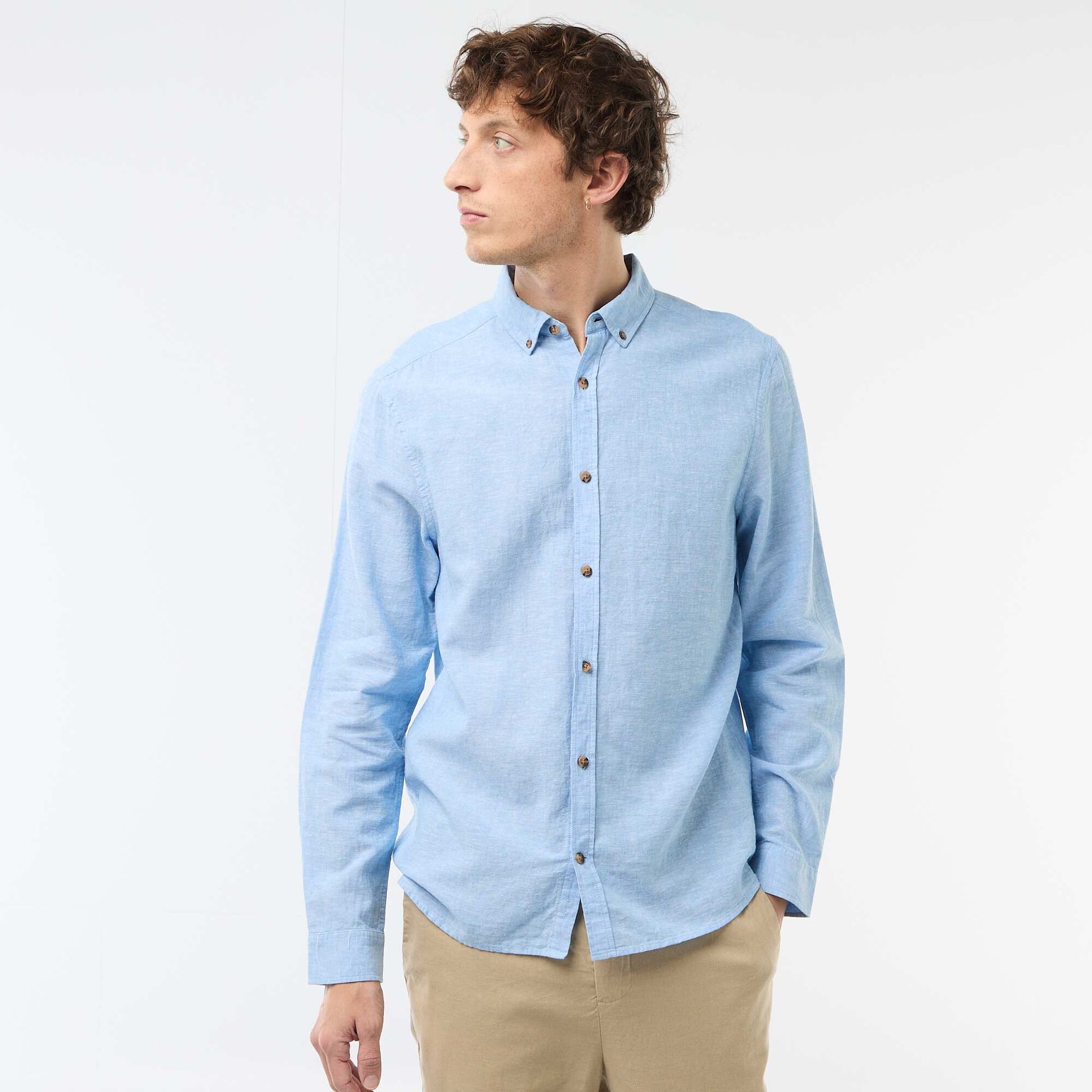 Linen Blend Shirt WHITE