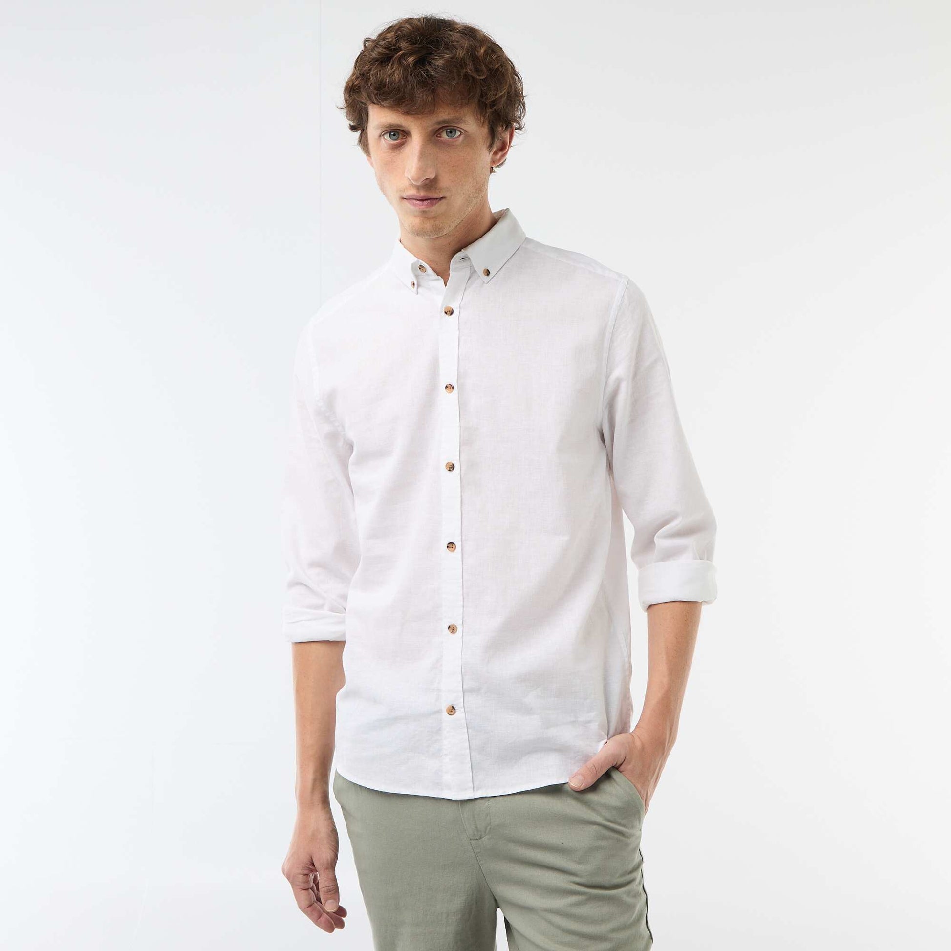 Linen Blend Shirt WHITE