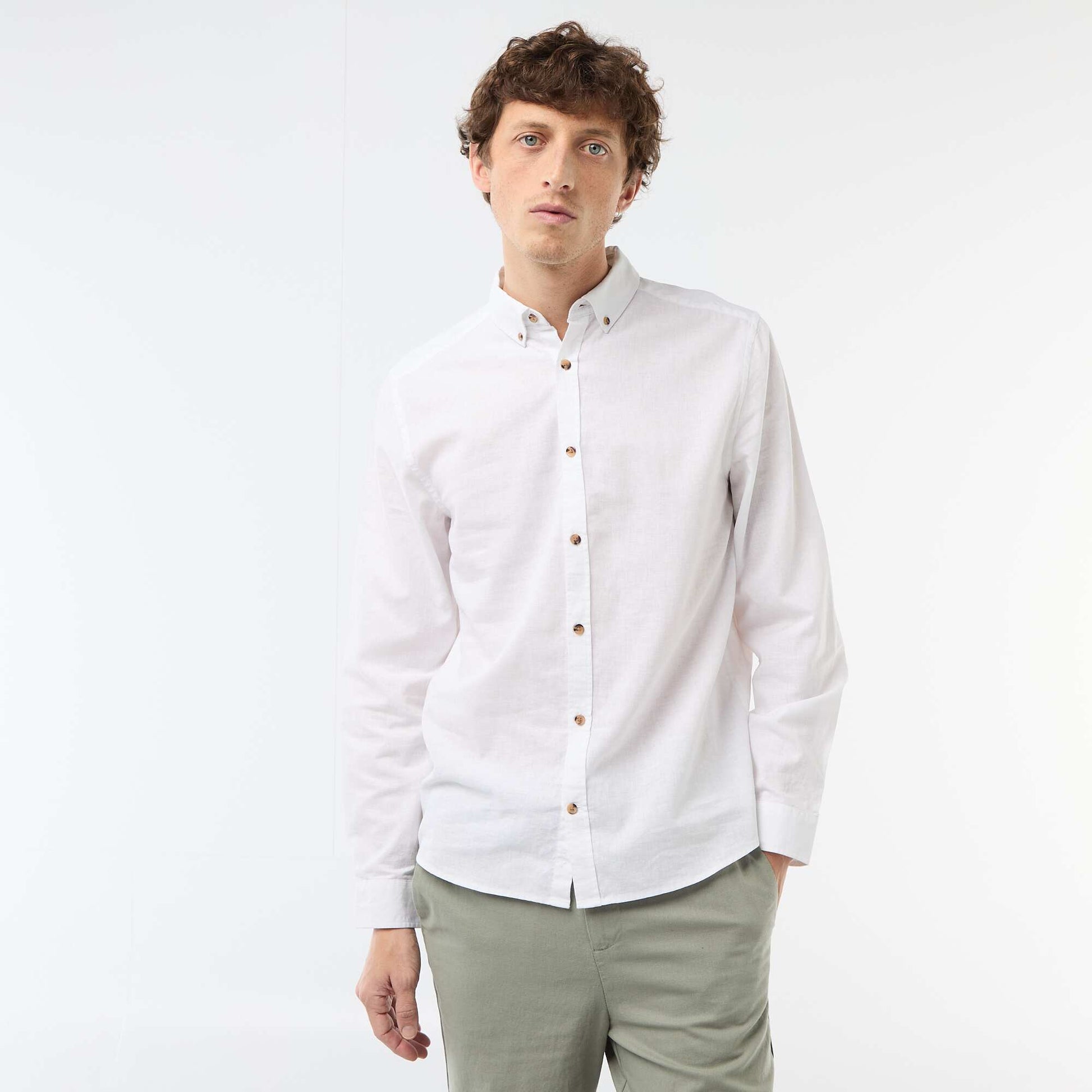 Linen Blend Shirt WHITE
