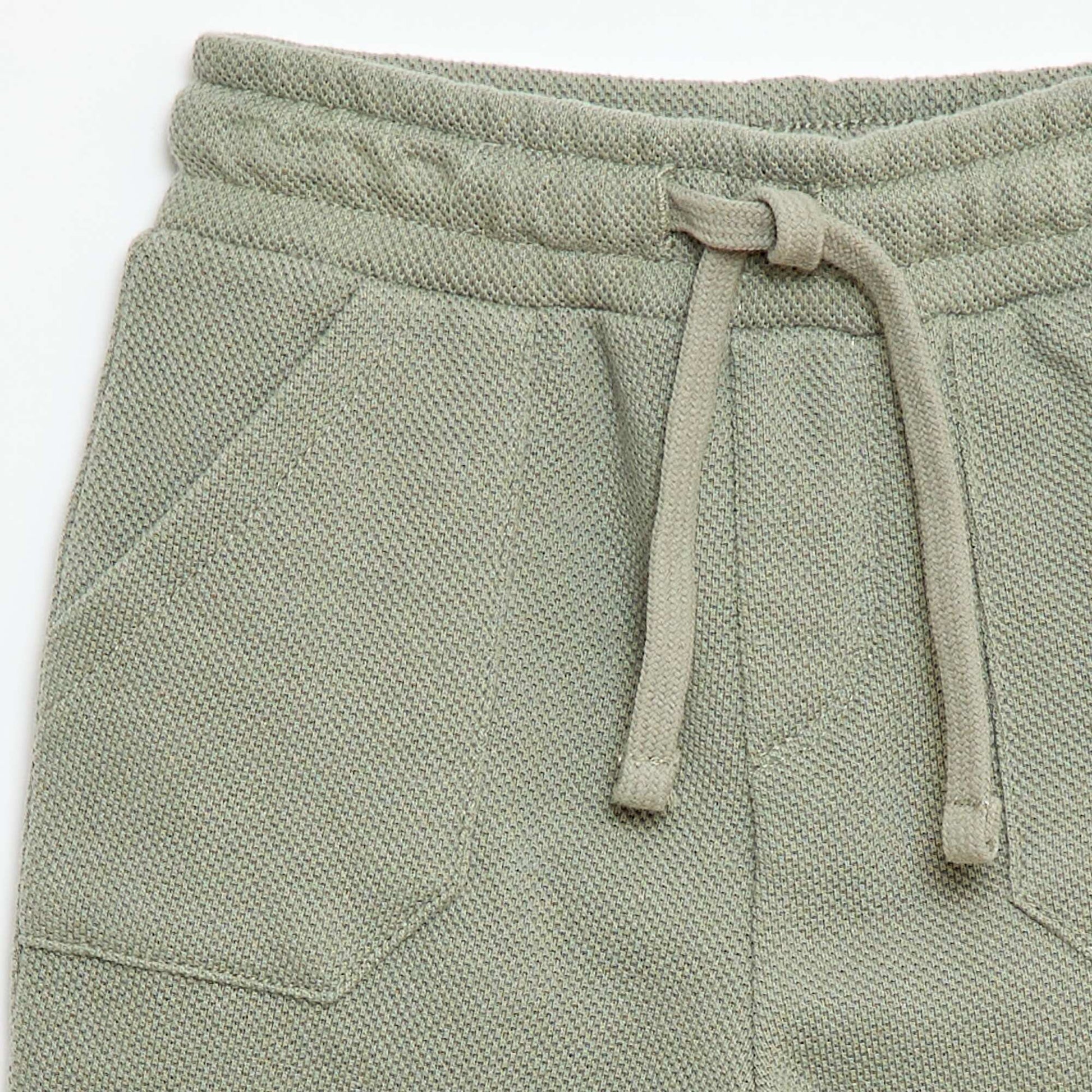 Relaxed Piqué Knit Trousers GREEN