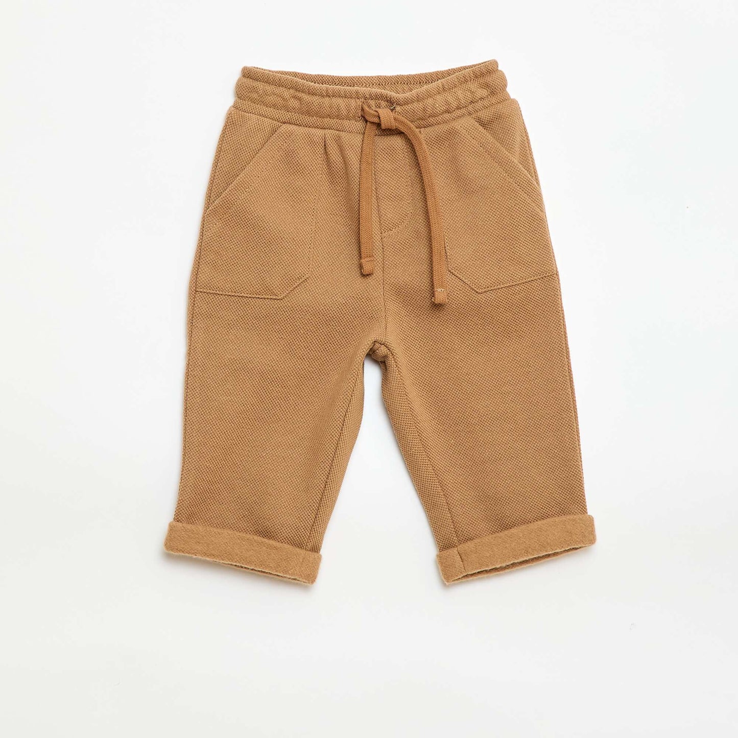 Relaxed Piqué Knit Trousers BEIGE