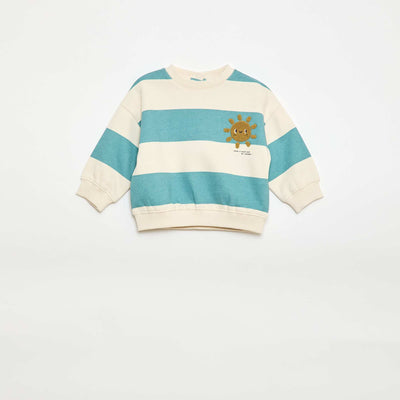 Embroidered Fleece Sweatshirt BLUE