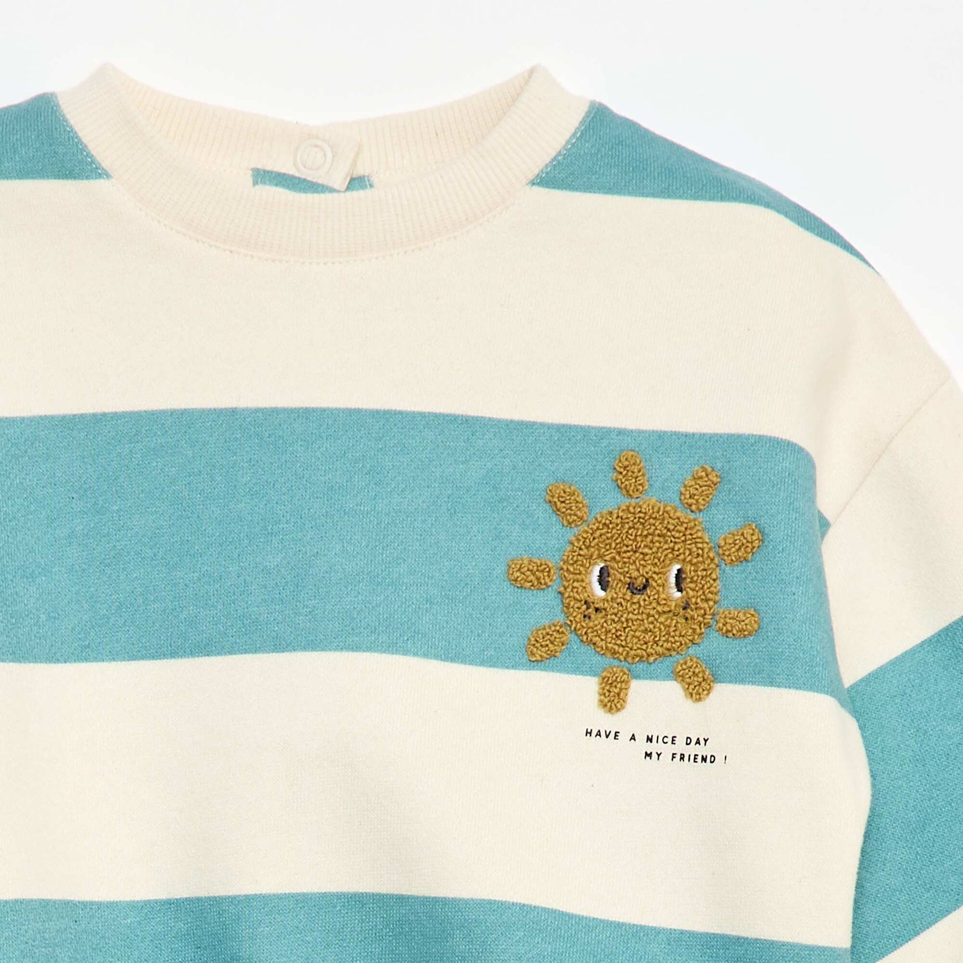 Embroidered Fleece Sweatshirt BLUE