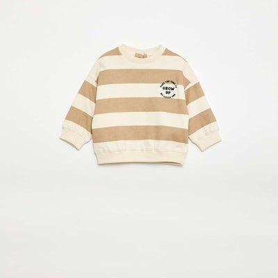 Embroidered Fleece Sweatshirt WHITE