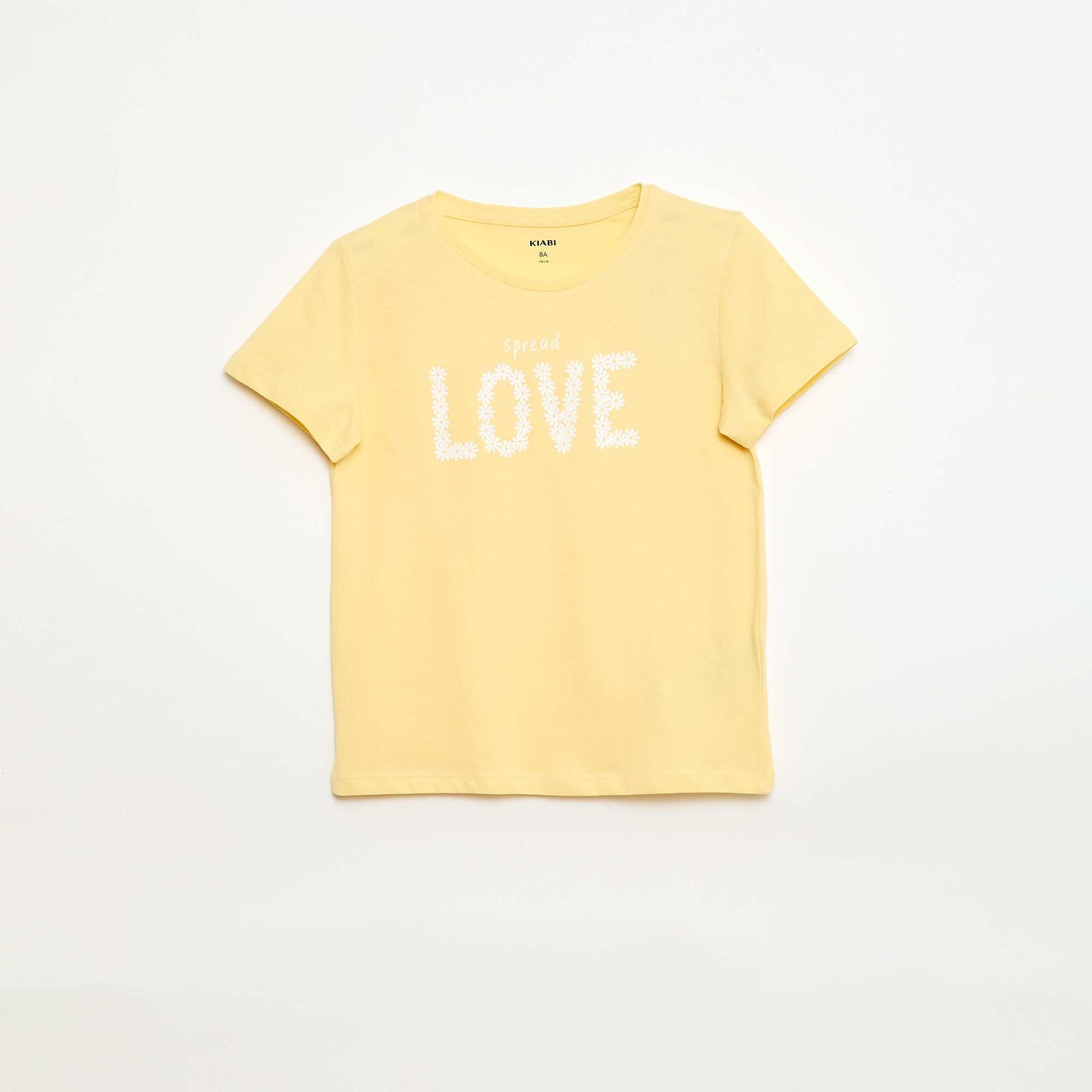 Short-Sleeve Printed Message T-Shirt YELLOW