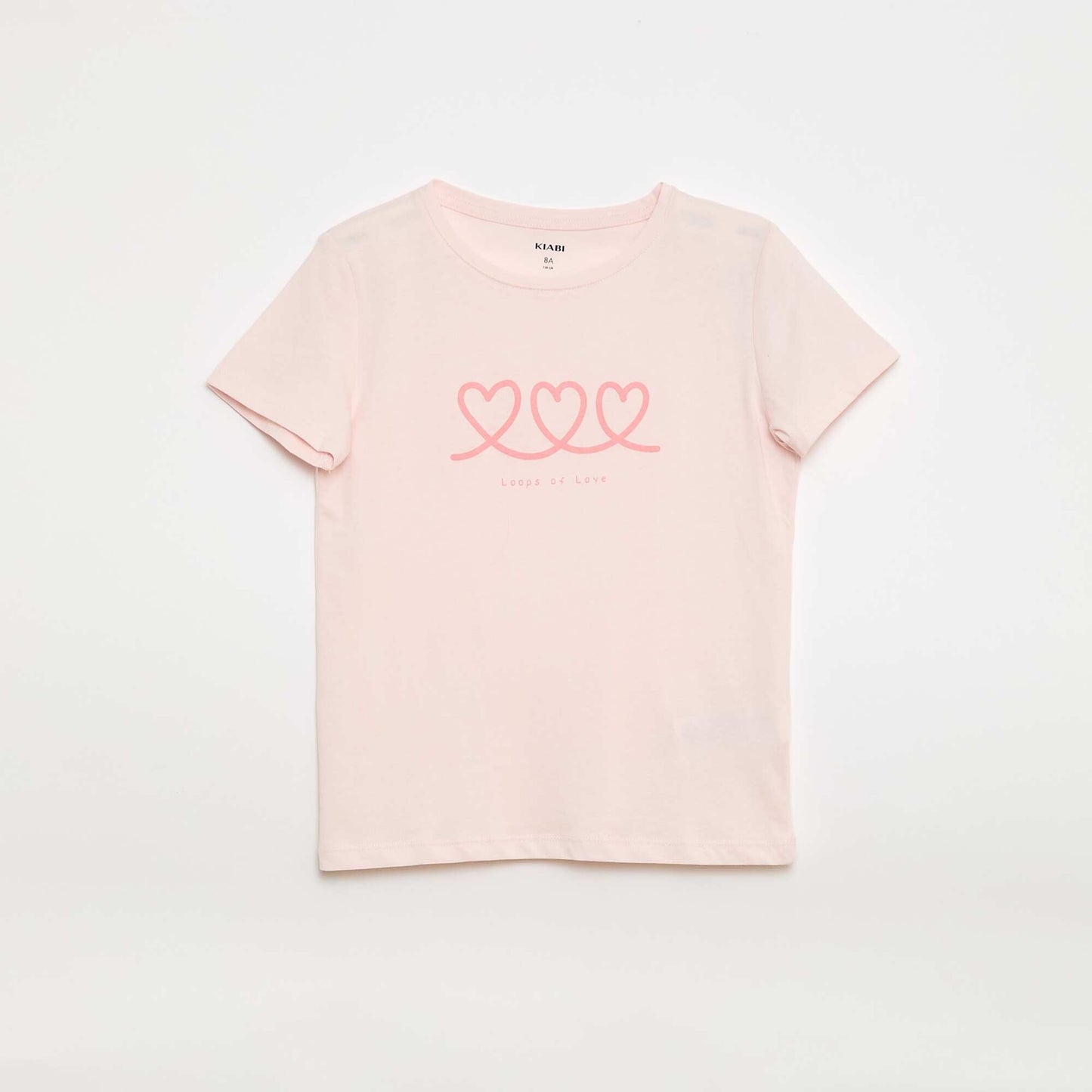 Short-Sleeved Printed Message T-Shirt PINK